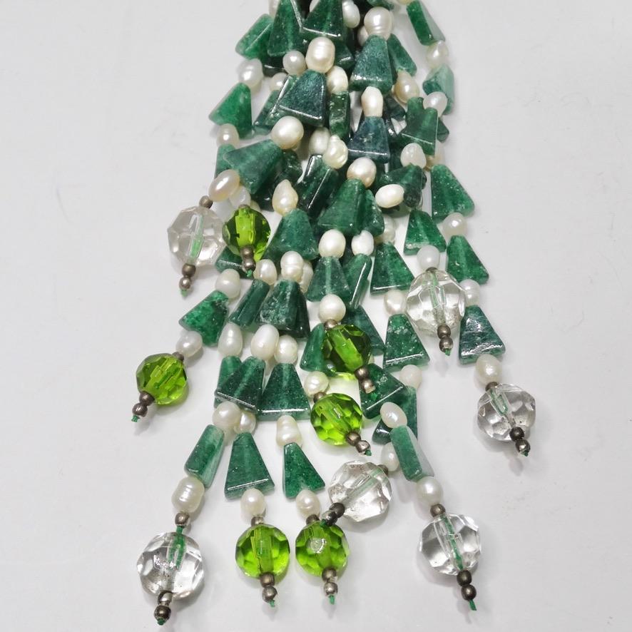 Collier multi-brins en perles et pierres semi-précieuses Bon état - En vente à Scottsdale, AZ