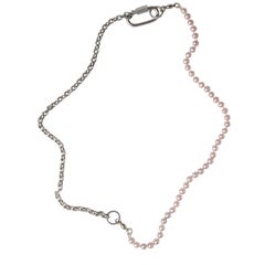 Perlen- und Edelstahl-Halskette