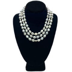 Pearl and Sterling Silver Multi-Strand Necklace
