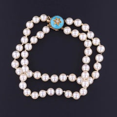 Pearl and Turquoise Glass Star Bracelet of 14k Gold