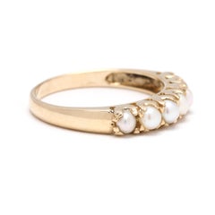 Pearl Band Ring, 14k Yellow Gold, Ring Size 6.5