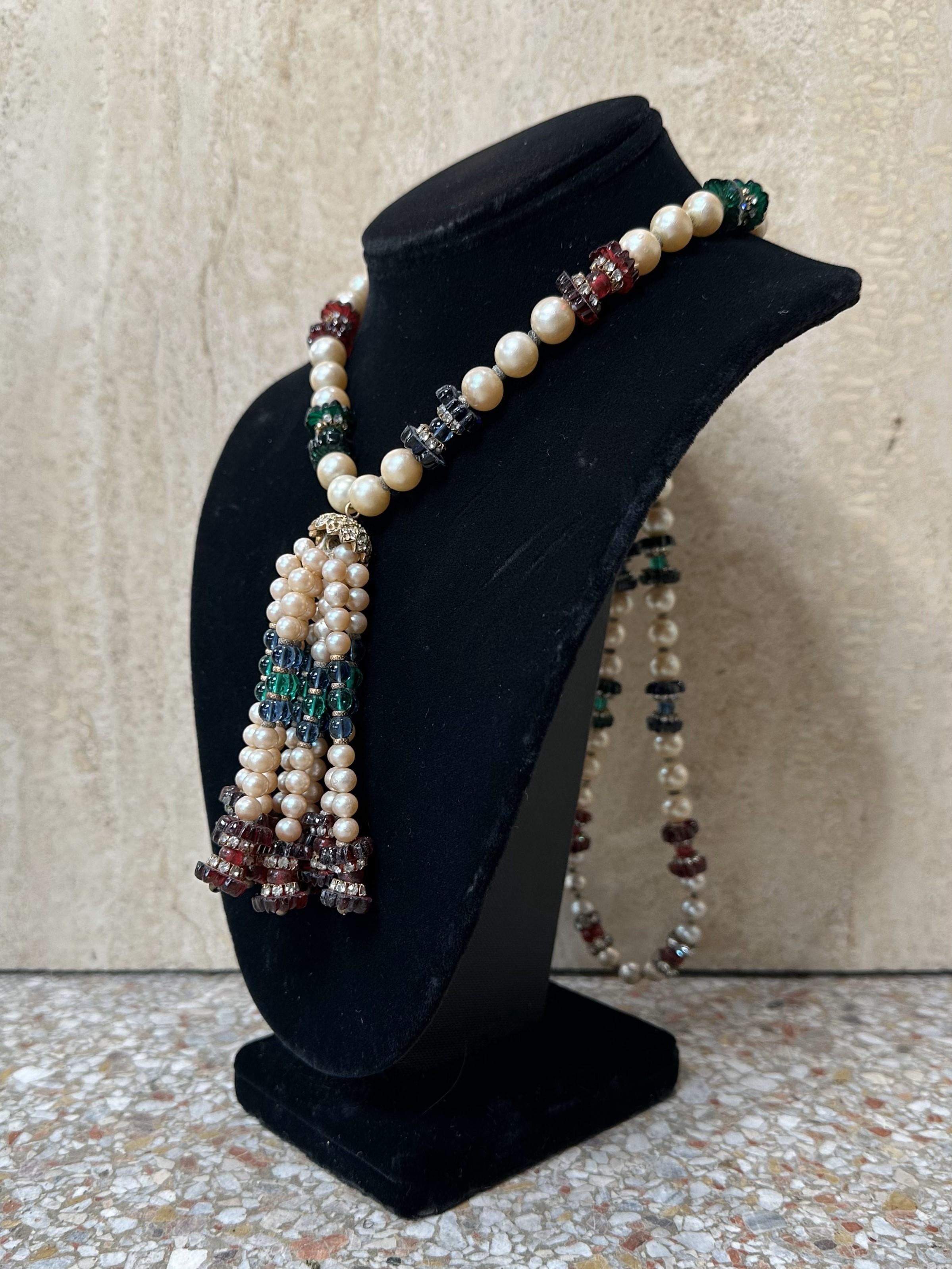 Regency Collana con perle sintetiche e perline d'epoca in vendita