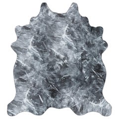 Pearl Black, Marble Glaze, Hand Dyed Cowhide Rug by AVO