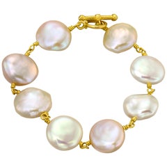 Pearl Bracelet 22 Karat Gold Yellow Gold