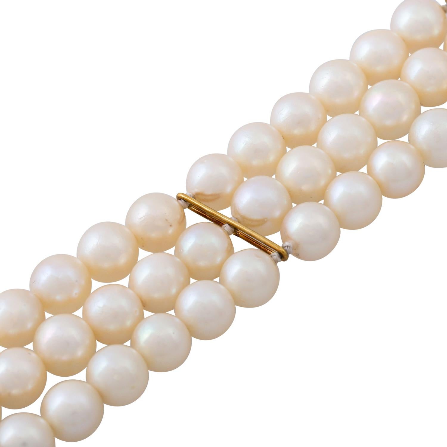 Uncut Pearl Bracelet 3 Rows For Sale