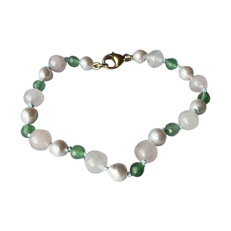 Pearl Bracelet Bead Chrysophrase Rose Quartz