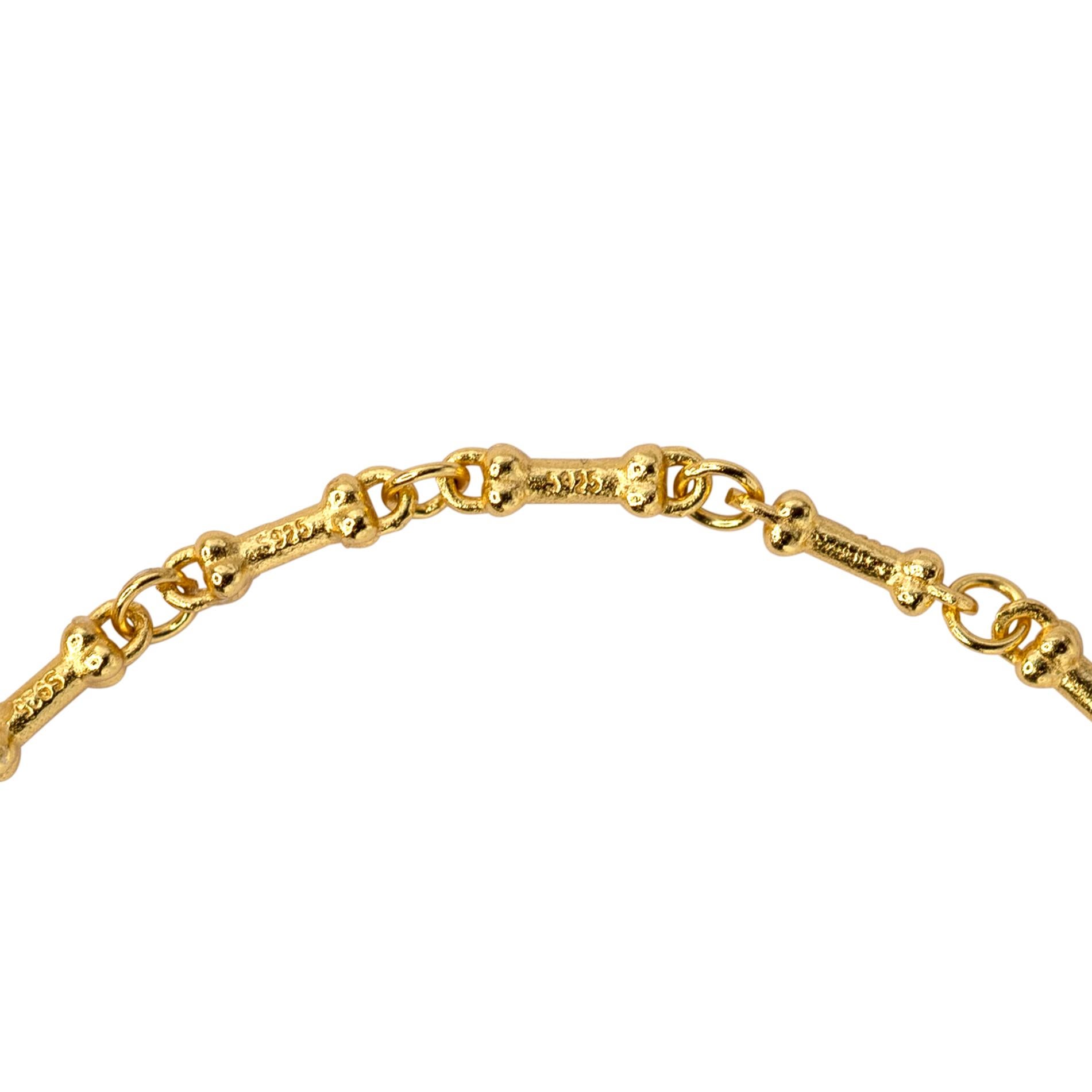 Perlina Bracciale a catena con mini perle e osso di cane - by Bombyx House in vendita