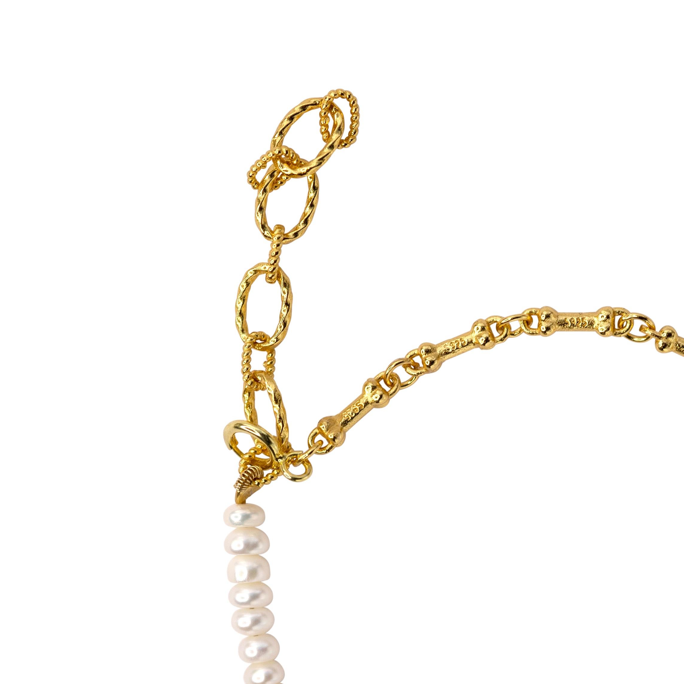 Bracciale a catena con mini perle e osso di cane - by Bombyx House In condizioni Nuovo in vendita a Westport, CT