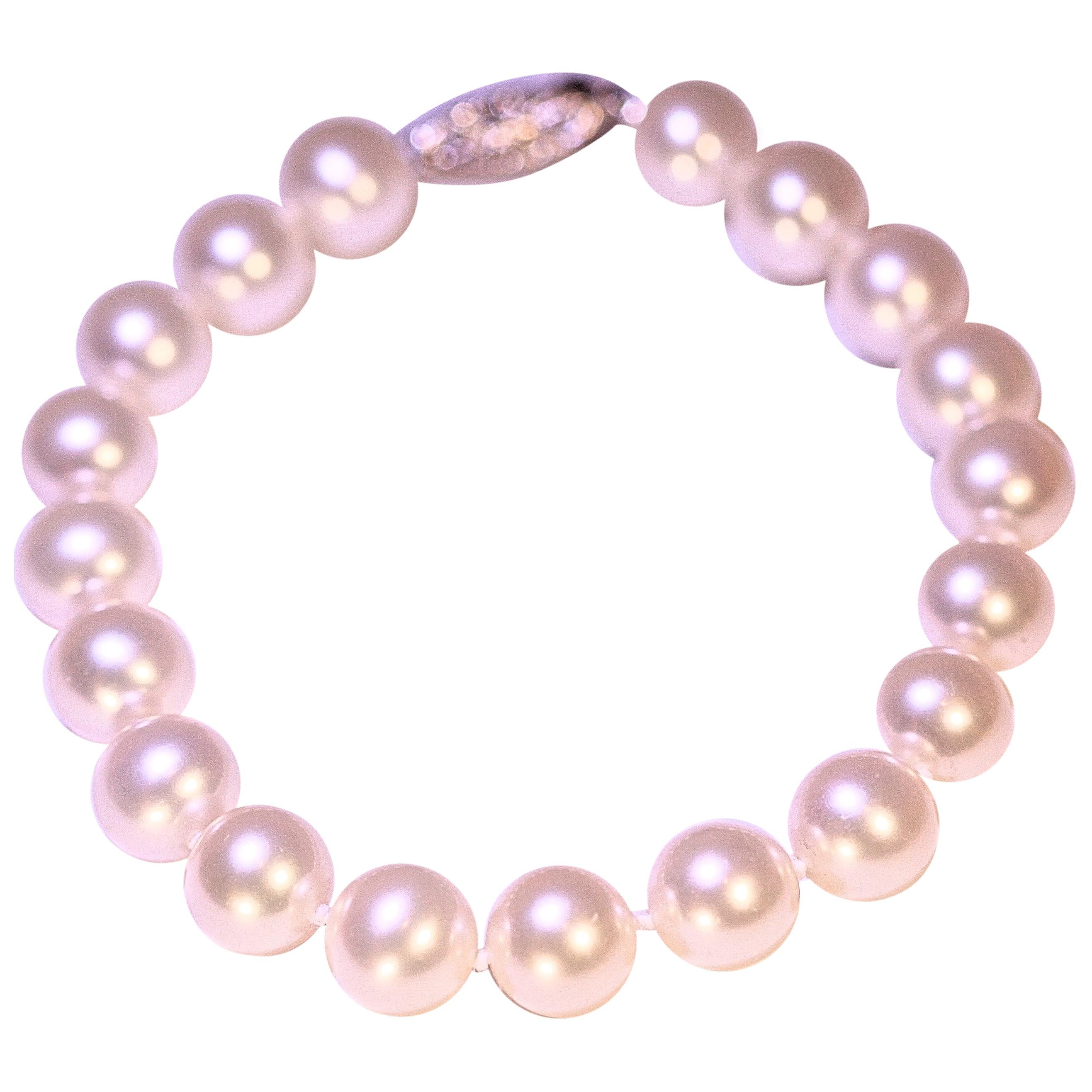 Pearl Bracelet South Sea Pearls 14 Karat White Gold For Sale