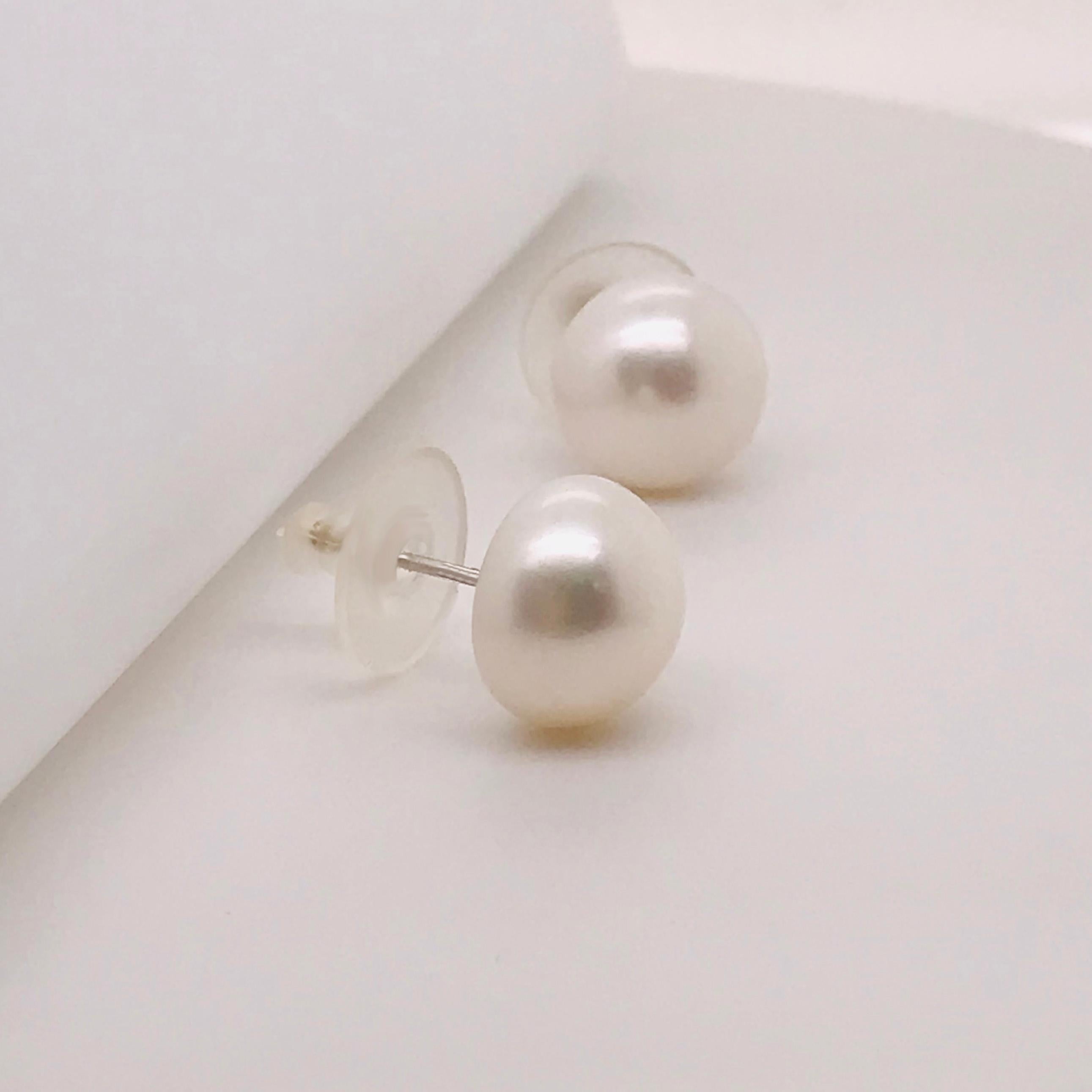 Pearl earrings are a must have in any fine jewelry collection! Like tennis bracelets and diamond pendants, they are a staple! 
My first pair of stud earrings were given to me on my graduation by my grandmother. They were the pearls her mother gave