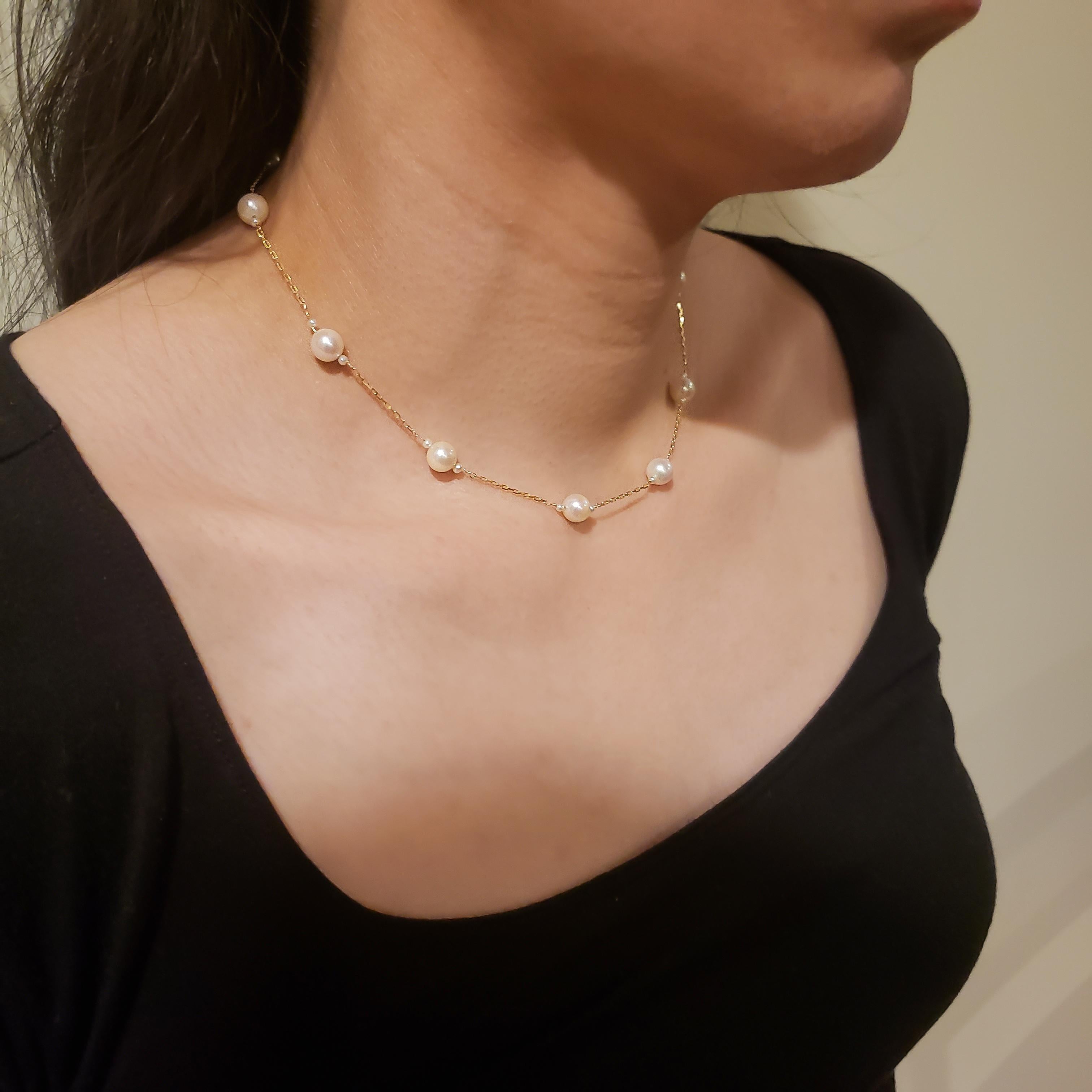 pearl spaced necklace