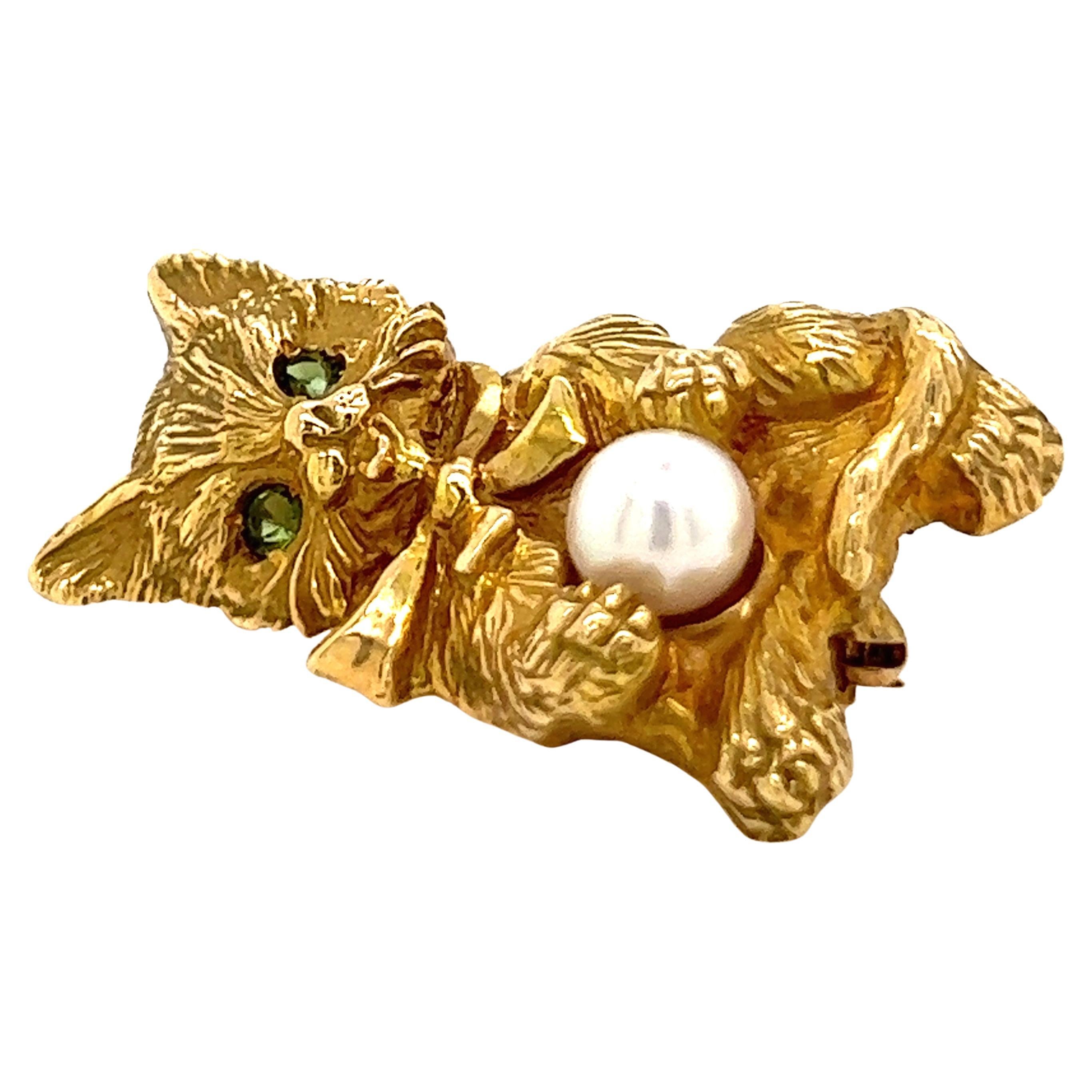 Cat Brooches 115 For Sale on 1stDibs gold cat brooch, antique cat