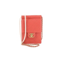 Pearl Chain Flap Bag Quilted Lambskin Mini
