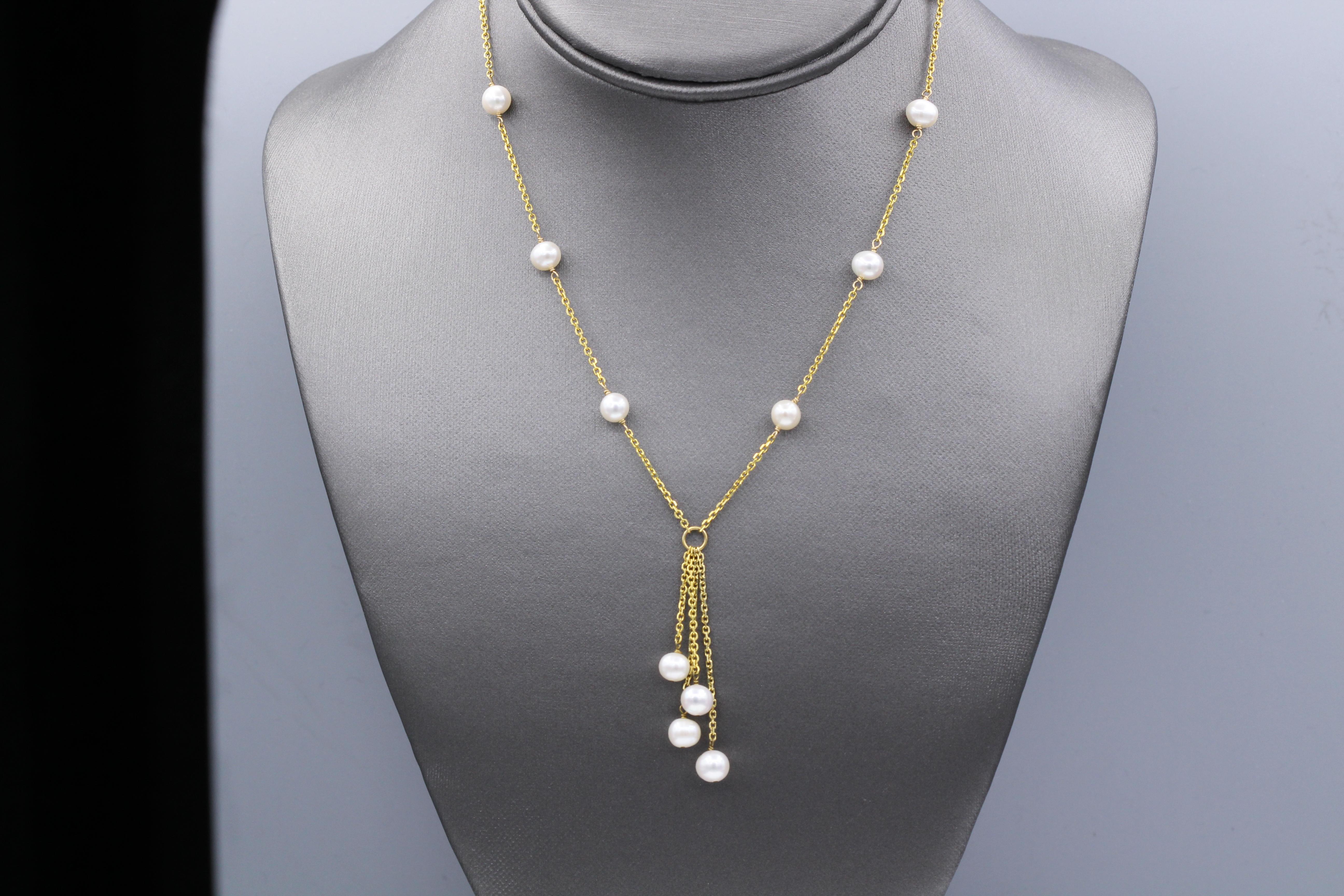 dangling pearl necklace