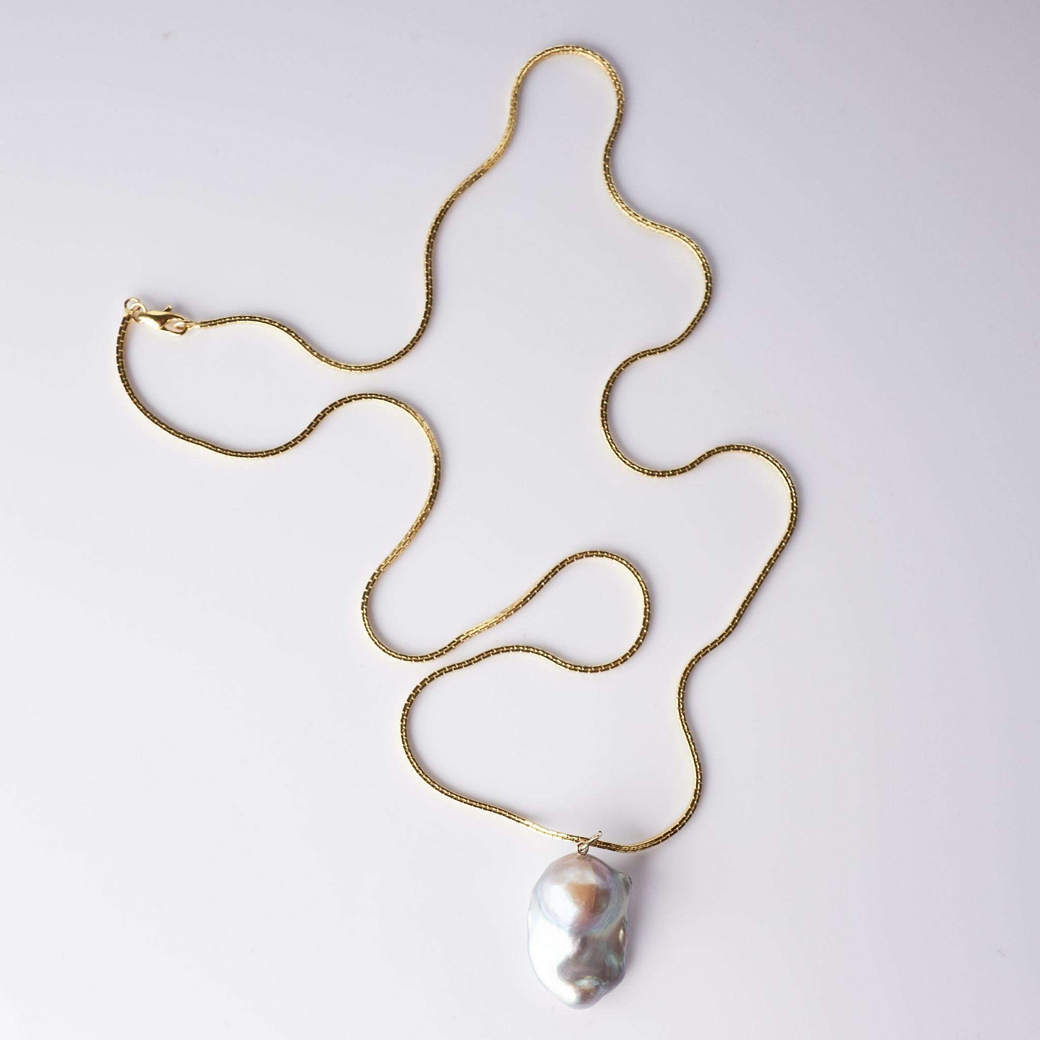 Pearl Chain Necklace Drop Pendant J Dauphin For Sale 4
