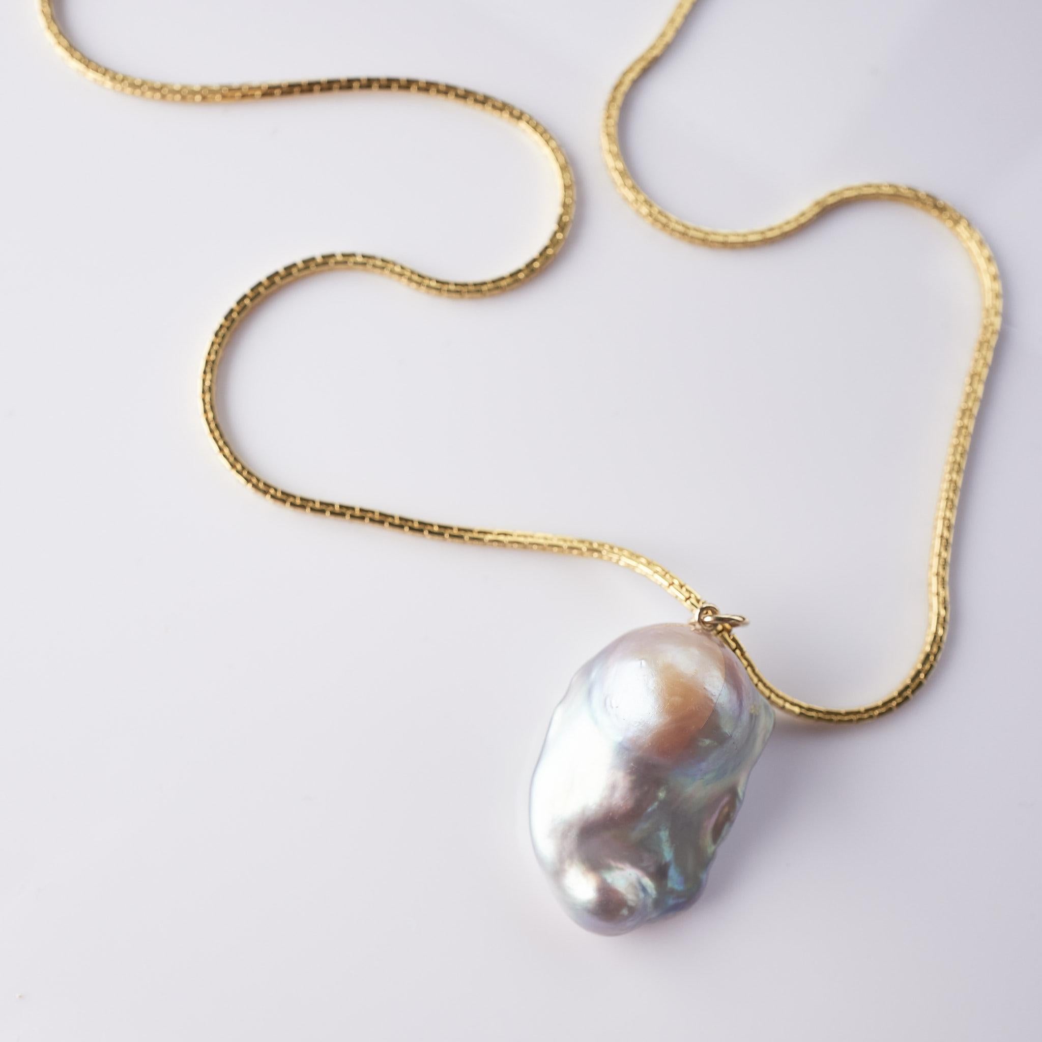 Women's Pearl Chain Necklace Drop Pendant J Dauphin For Sale