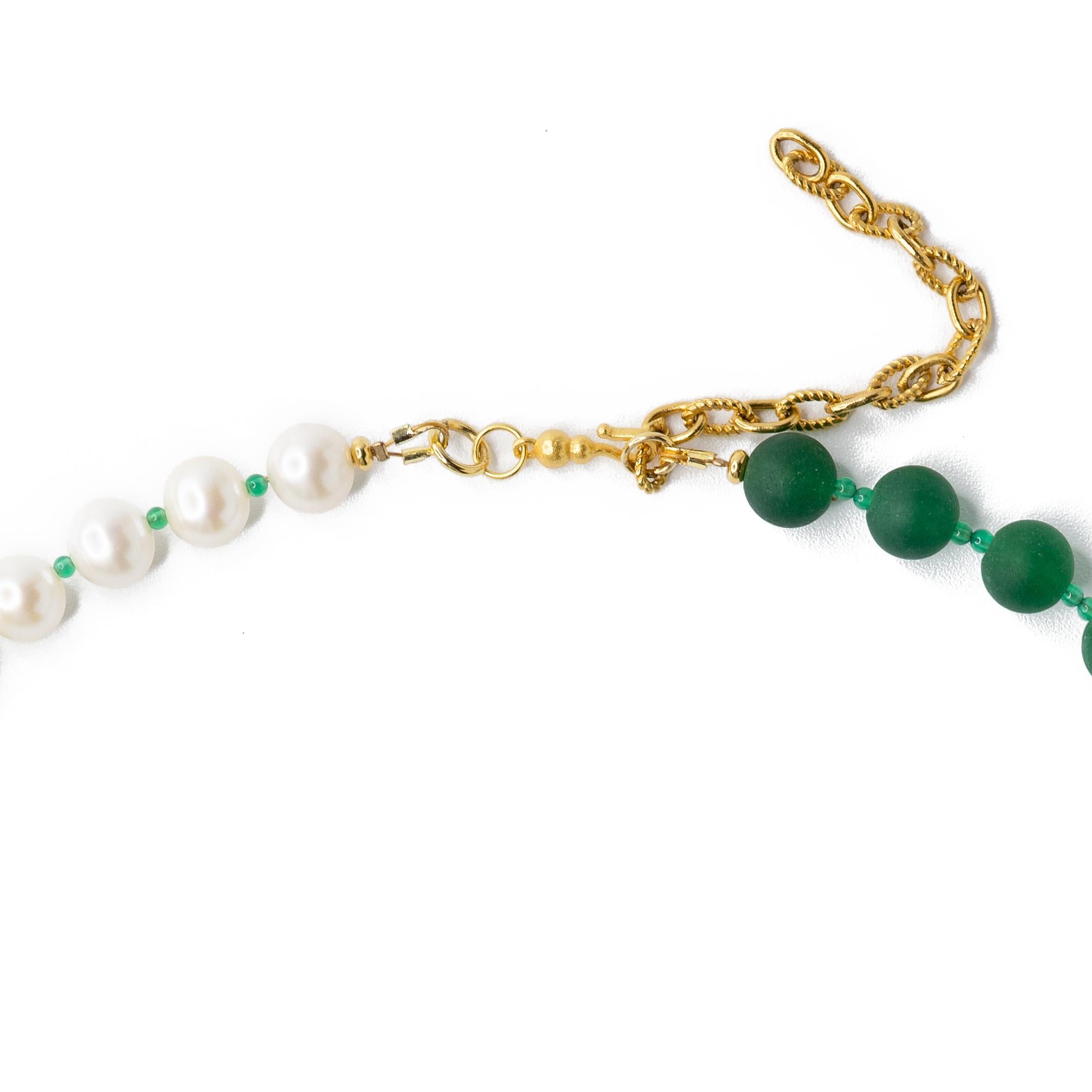 Halskette aus Chalcedon und Gold mit Perlen und Chalcedon - The Reve II Halskette von Bombyx House im Zustand „Neu“ im Angebot in Westport, CT