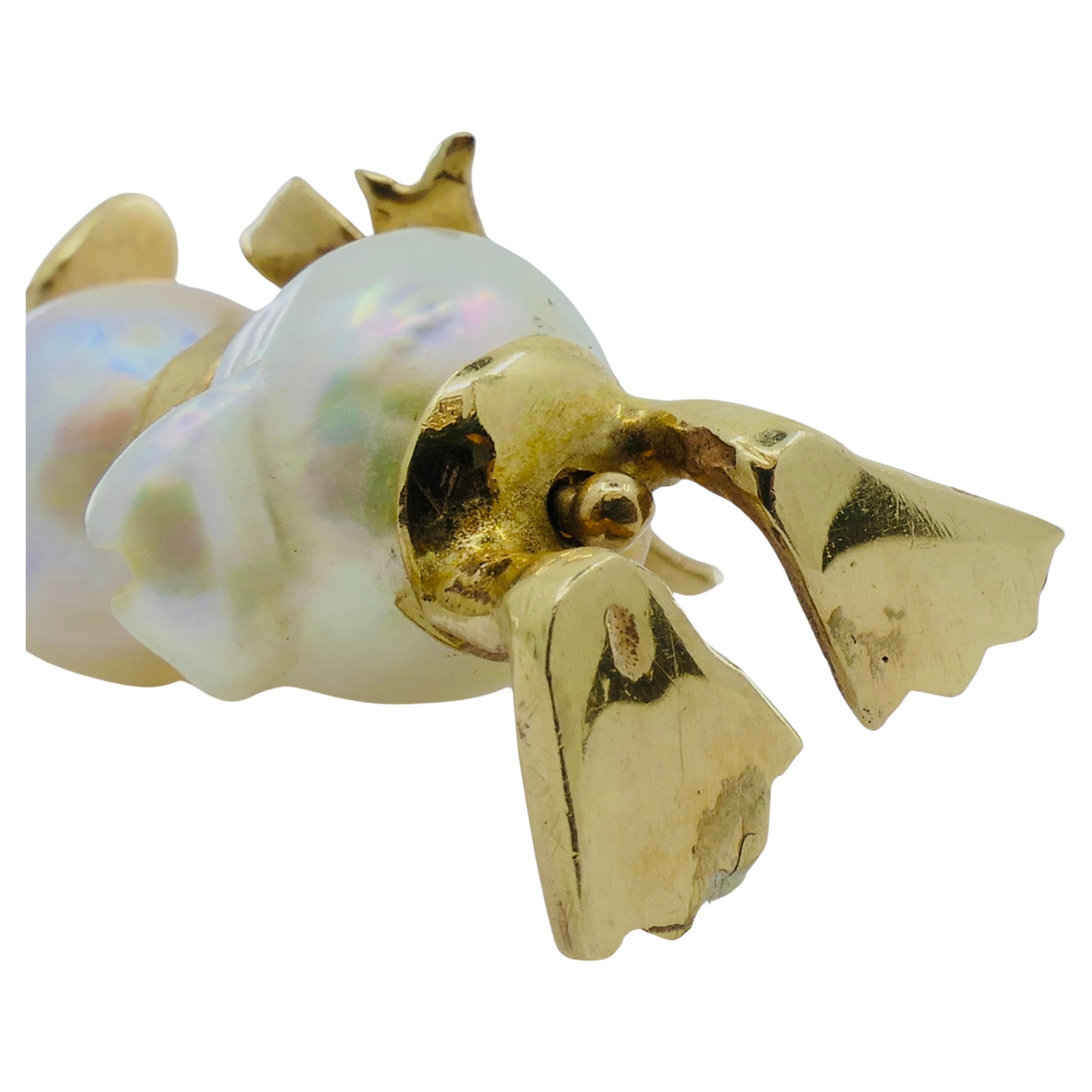 Amuleto Perla Vintage Oro 10k Patito en venta 5