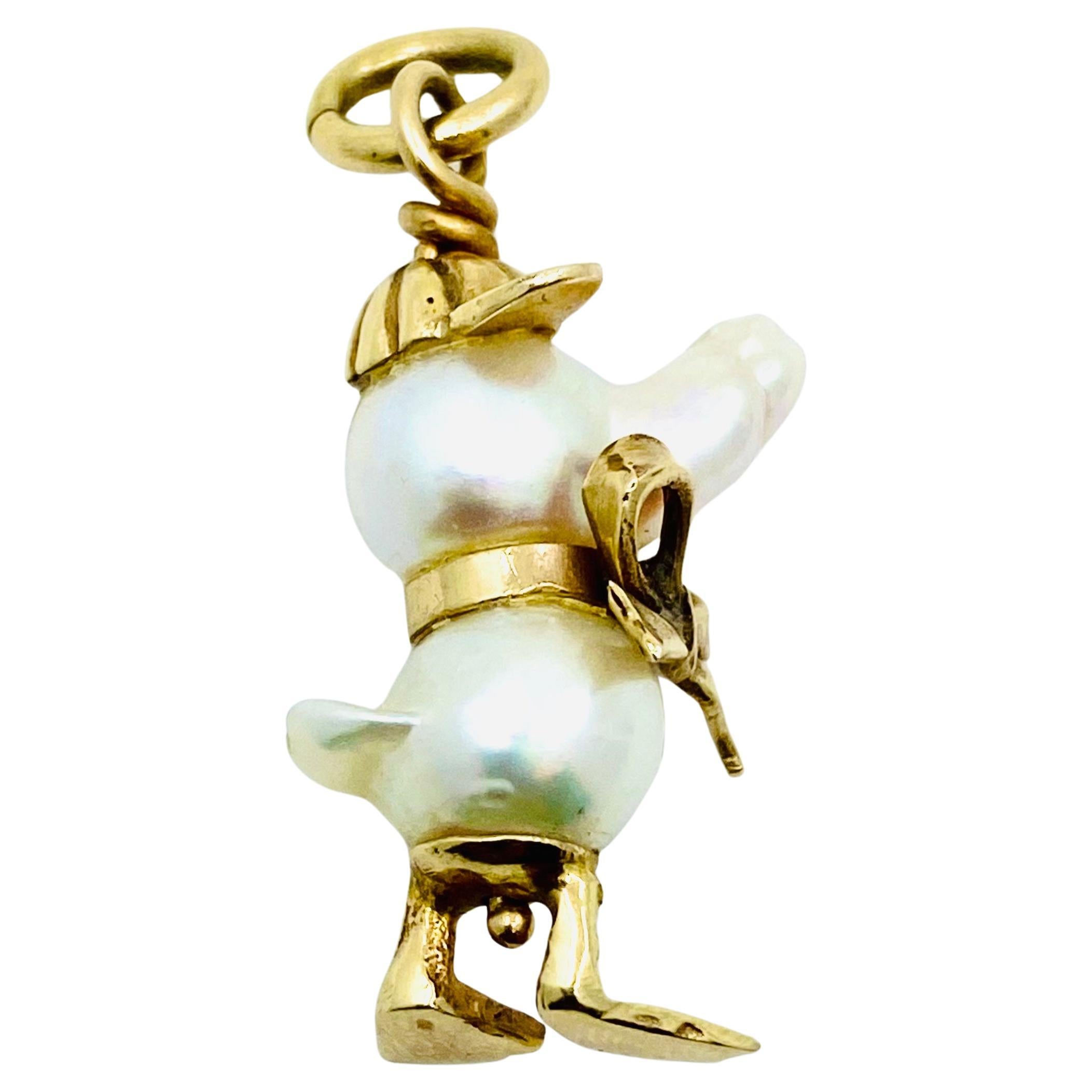 Amuleto Perla Vintage Oro 10k Patito en venta 2