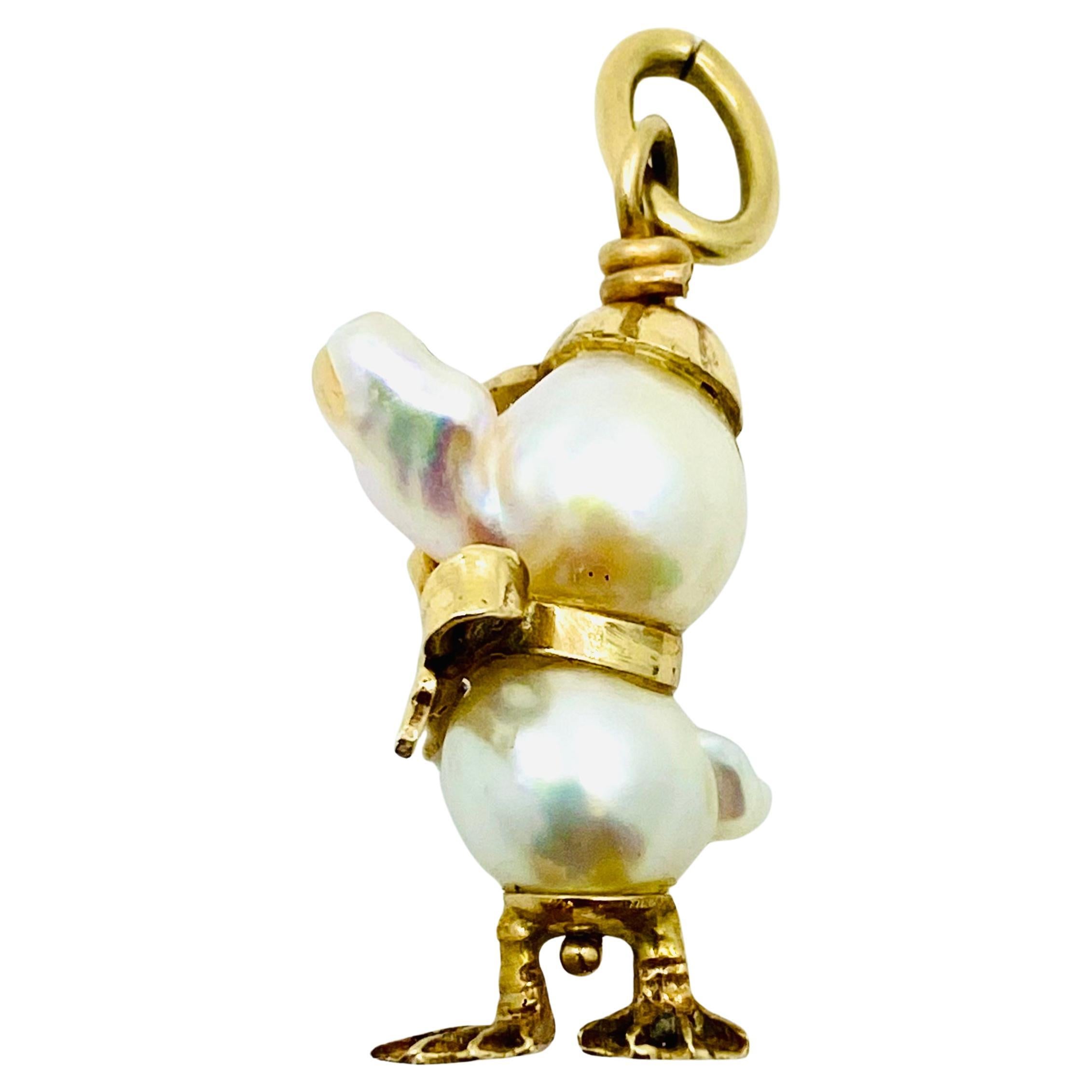 Amuleto Perla Vintage Oro 10k Patito en venta 3