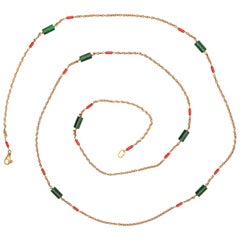 Pearl Chrysoprase Citrine Coral Jade Wrap Around Long Chain Beaded Necklace