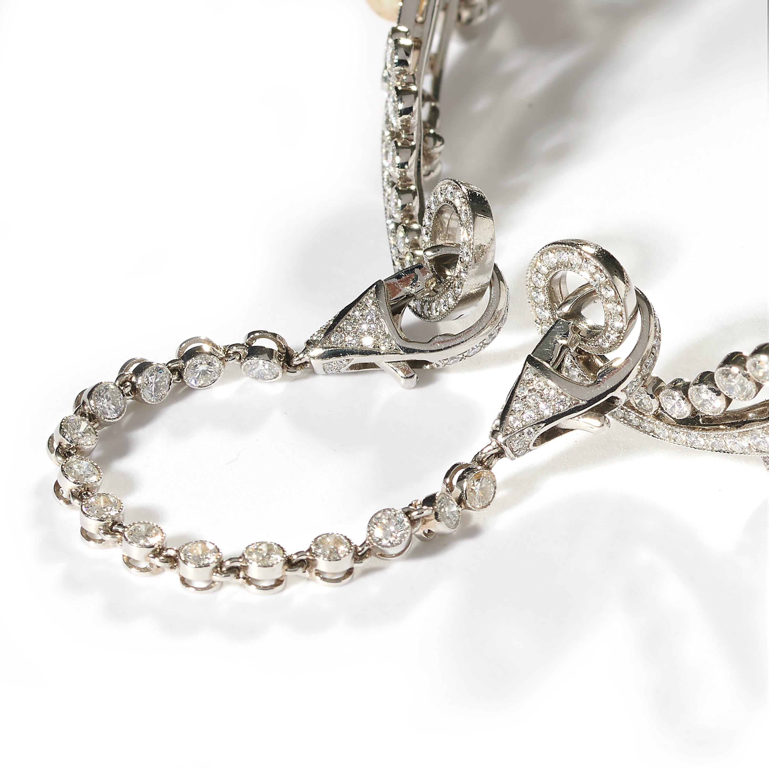 Perle, Conch Perle, Diamant und Platin Tiara, 12,00 Karat Damen