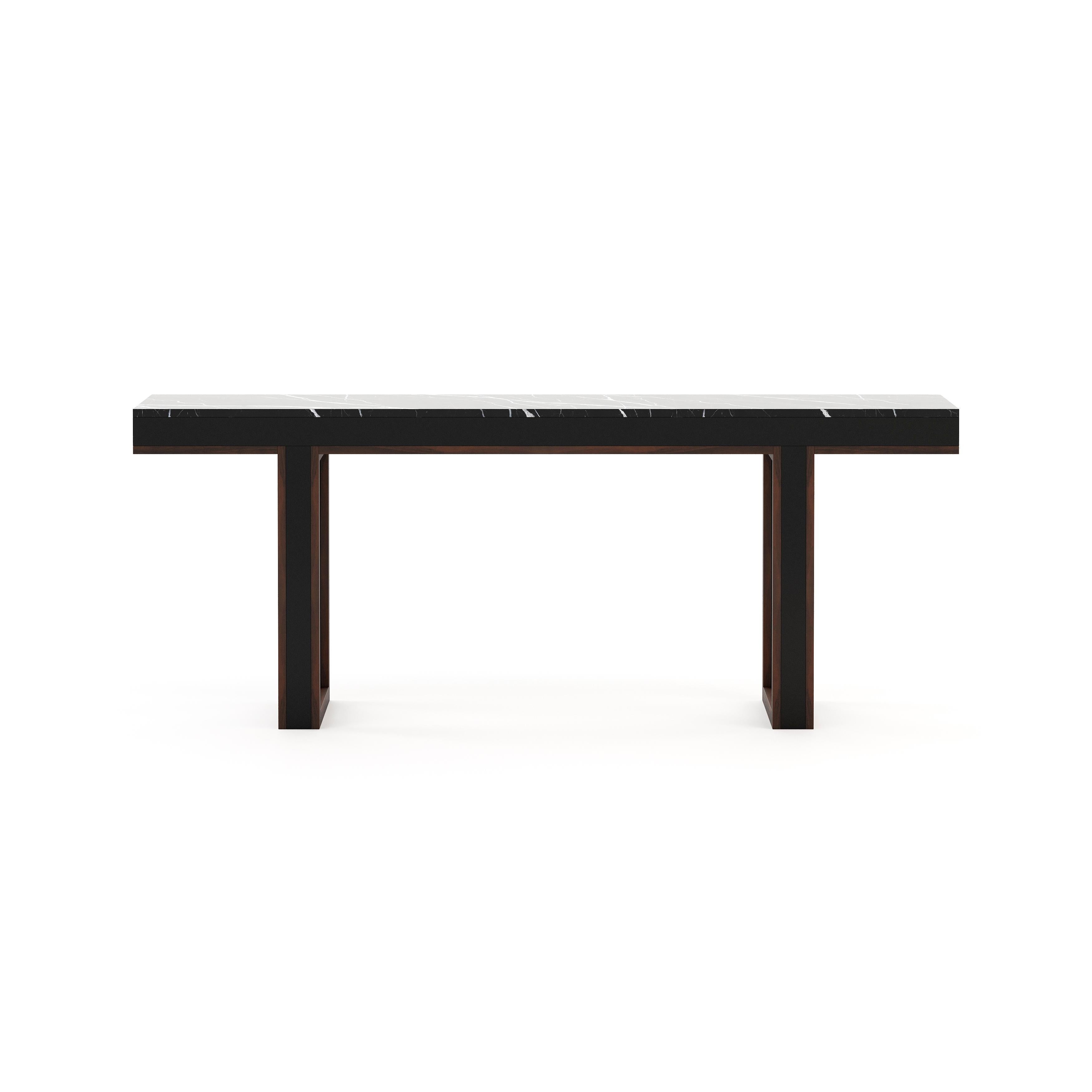Part of the Pearl family, the Pearl Console is perfect for classic design lovers. This atemporal piece is made in wood and features gracious structure details. With bold materials and finishes, this captivating console is a statement of