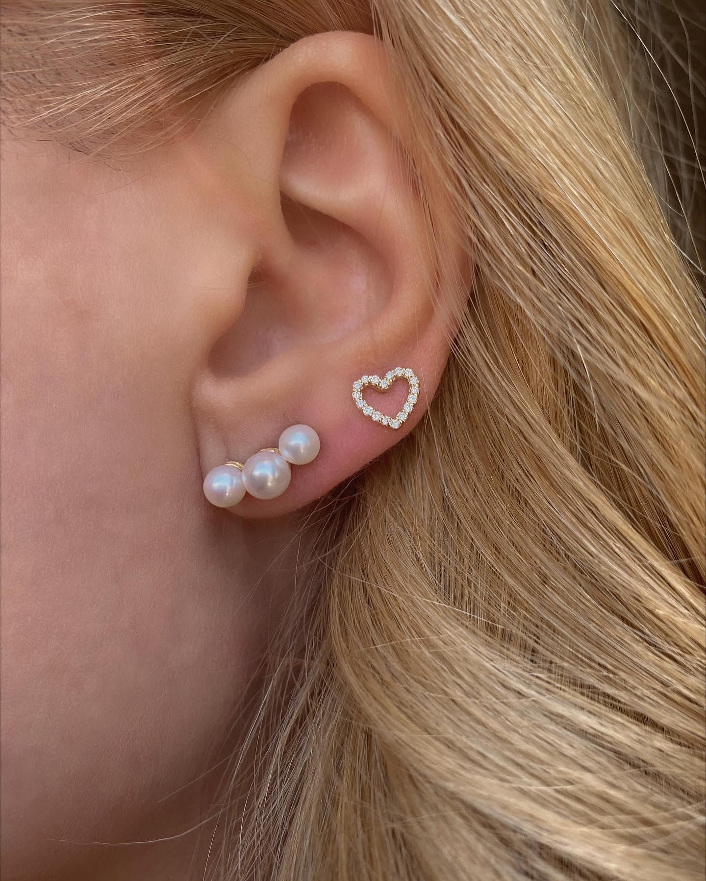 Our Sea Foam  Earrings, are a triple pearl stud earring. It is a signature piece in our collection, that makes a statement.  

All orders are delivered in a black velvet jewellery box, a gift bag, satin ribbon and a branded envelope with a