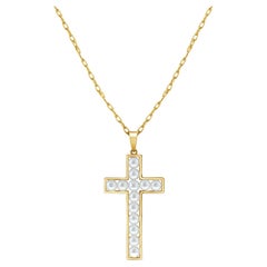 Pearl Cross Pendant 14k Yellow Gold