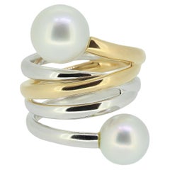 Pearl Crossover Two Tone Ring