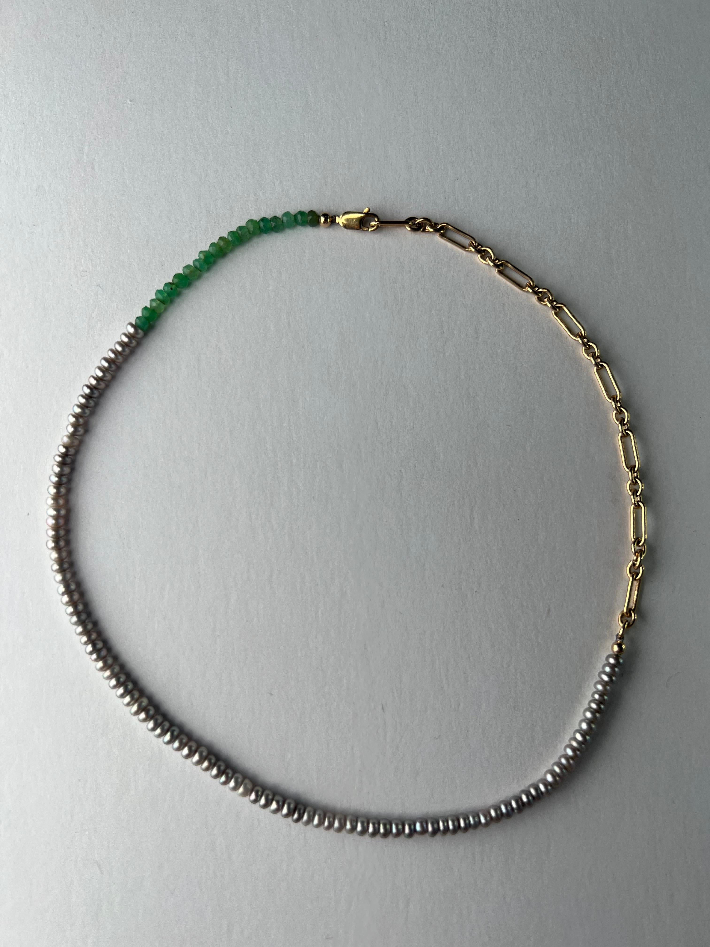 Pearl Crysophrase Necklace Silver Choker Necklace J Dauphin In New Condition In Los Angeles, CA
