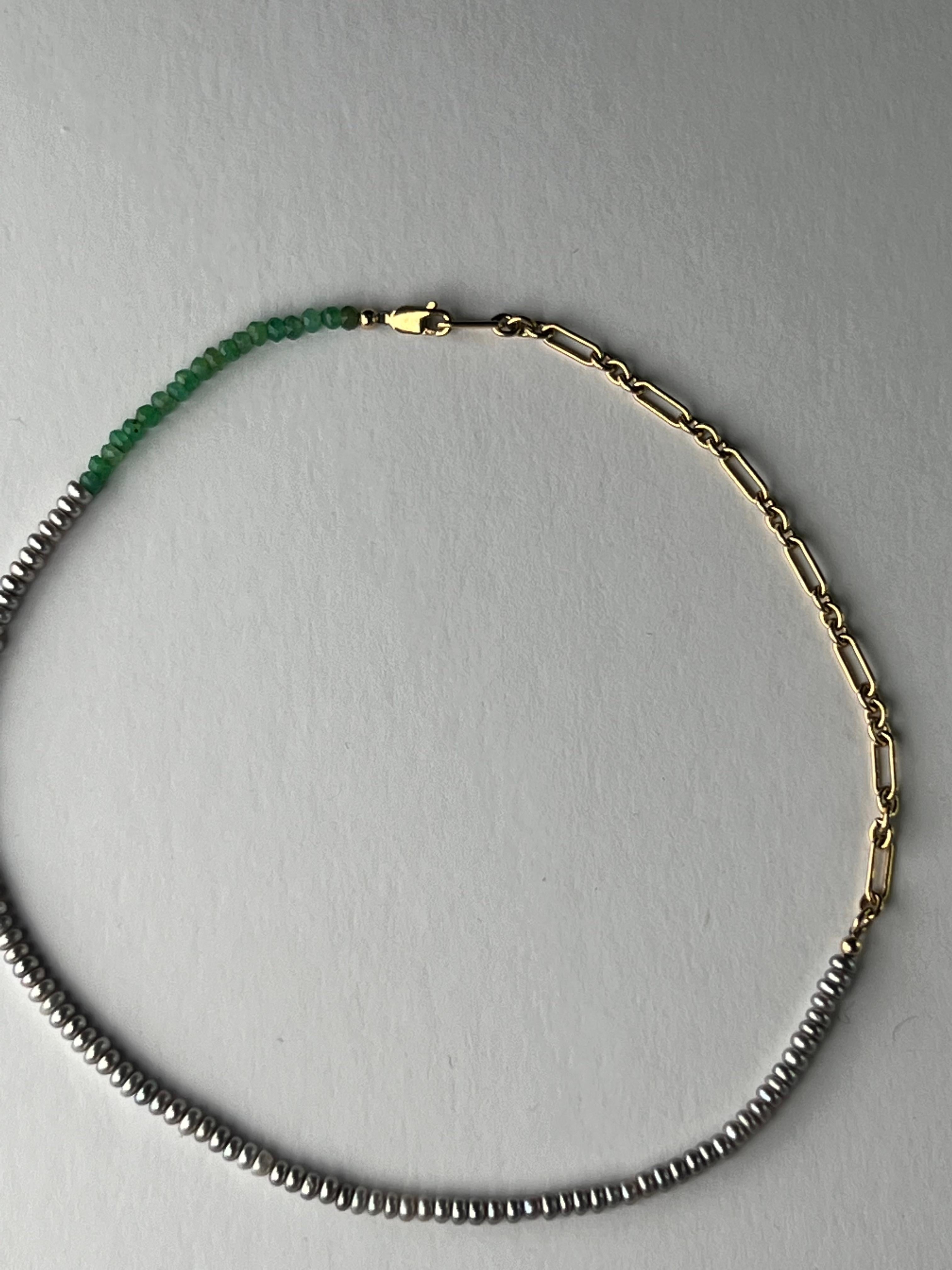 Women's Pearl Crysophrase Necklace Silver Choker Necklace J Dauphin