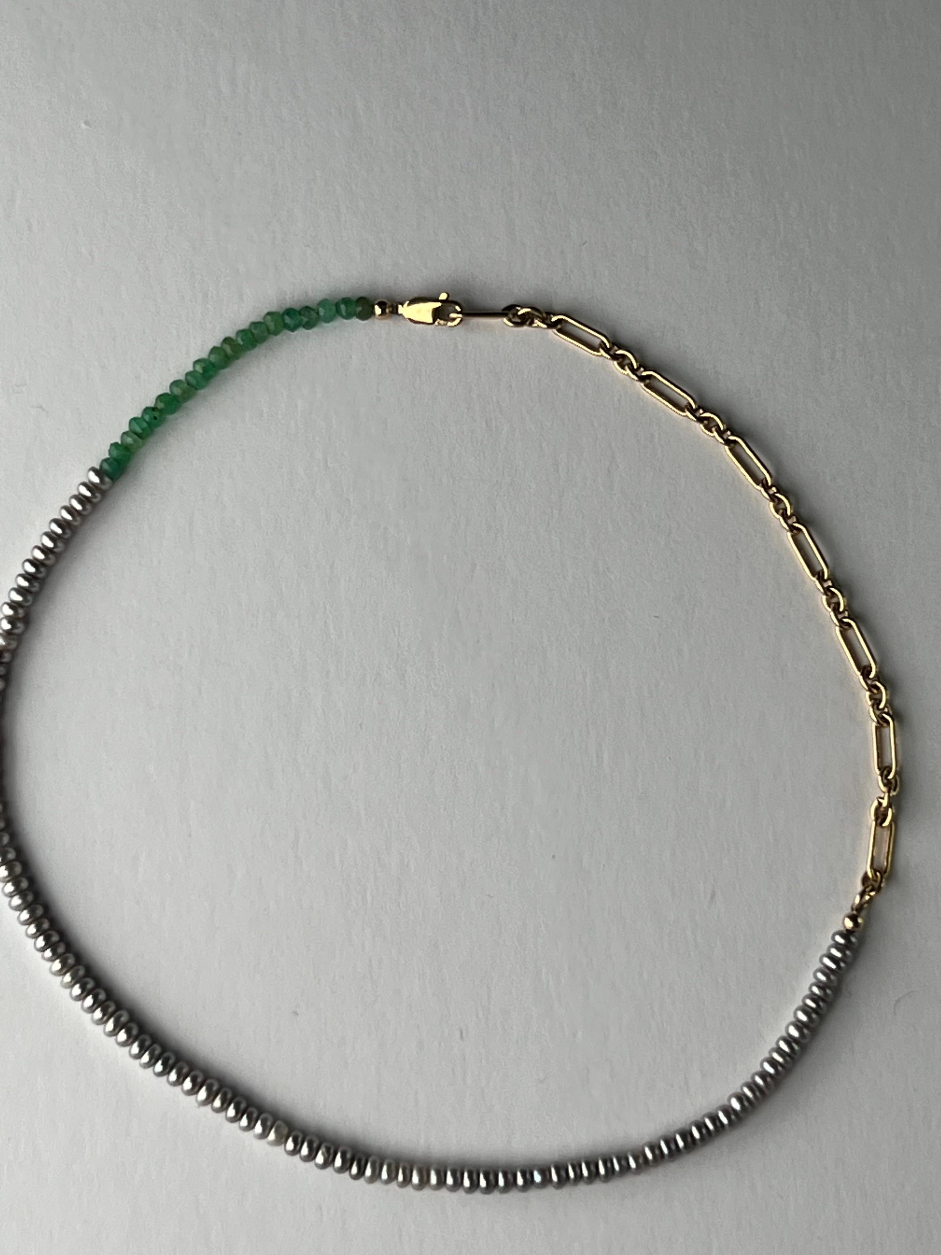 Pearl Crysophrase Necklace Silver Choker Necklace J Dauphin 1