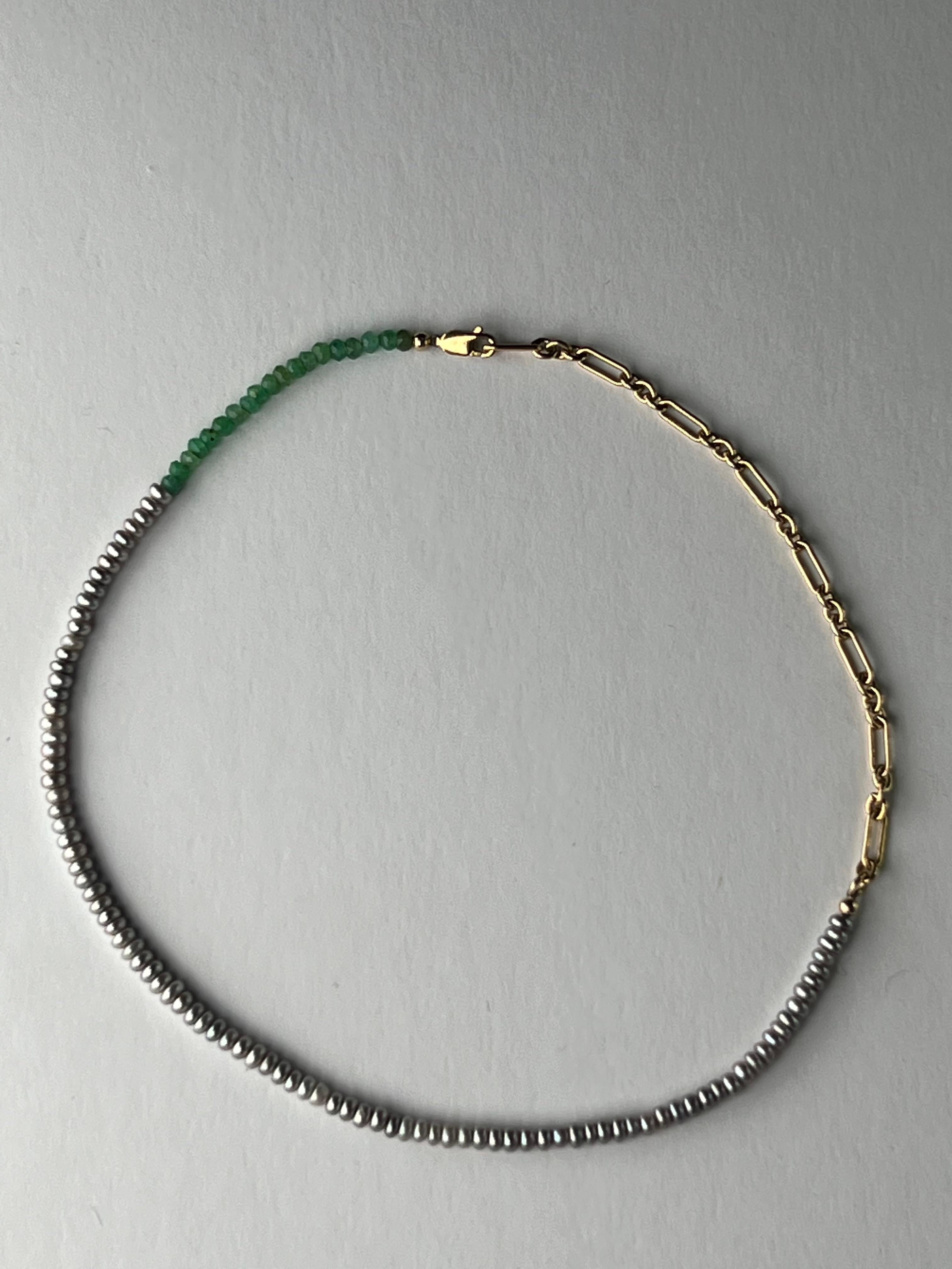 Pearl Crysophrase Necklace Silver Choker Necklace J Dauphin 2