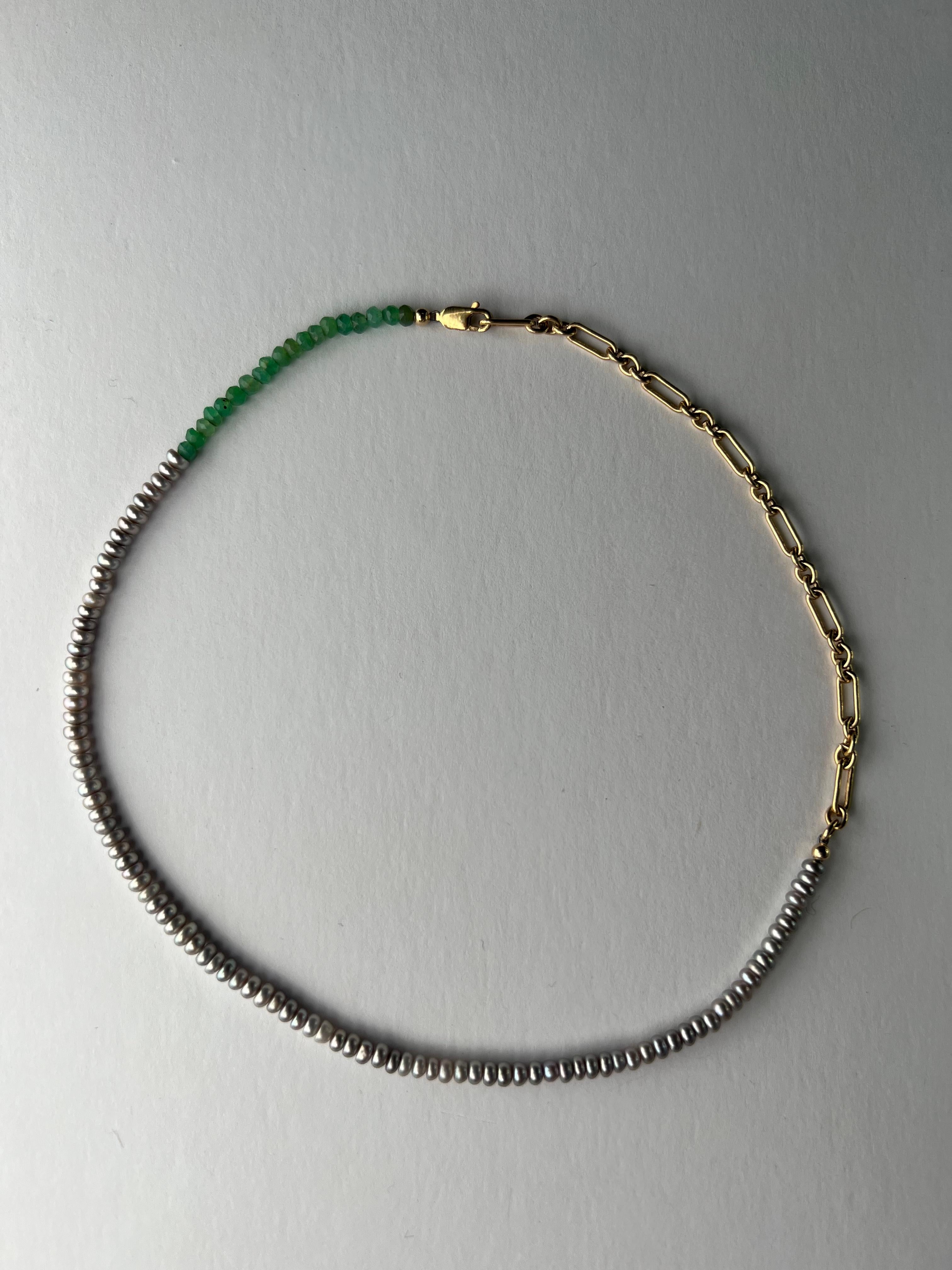 Pearl Crysophrase Necklace Silver Choker Necklace J Dauphin 3