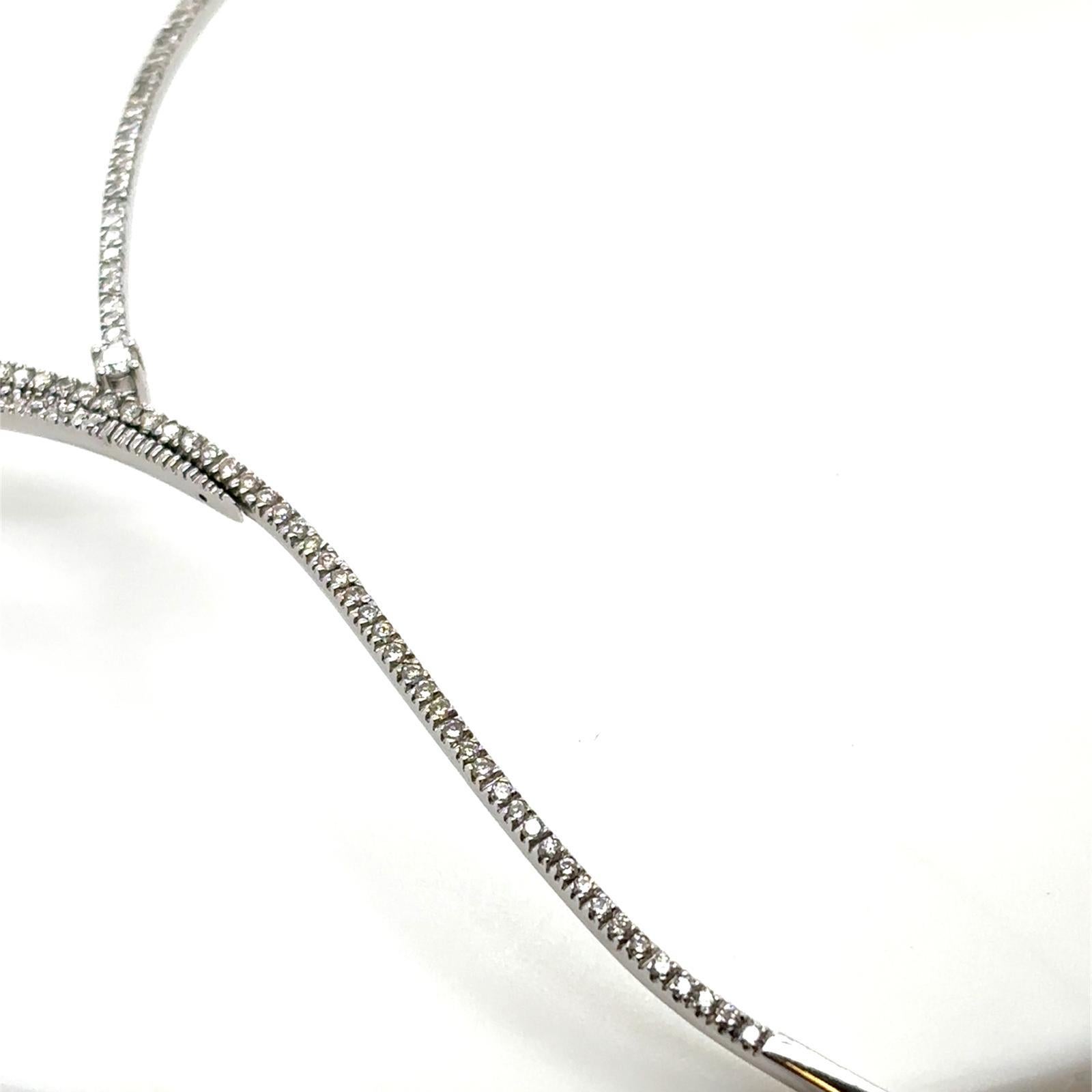 Pearl Diamond 14 Karat White Gold Négligée Necklace For Sale 1