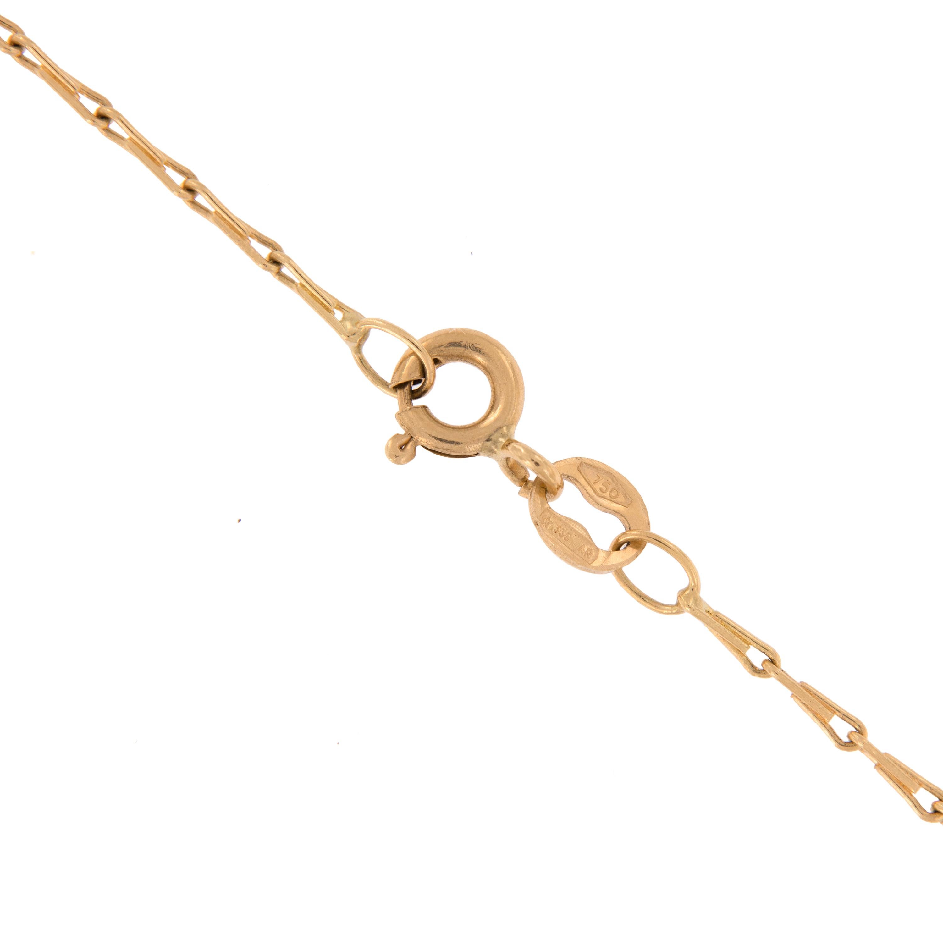 Halskette mit Perlen-Diamant-Anhänger aus 18 Karat Gelbgold im Zustand „Neu“ im Angebot in Troy, MI