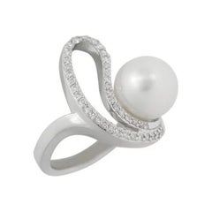 Pearl Diamond 18K White Gold Exclusive Ring for Her