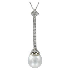 Pearl Diamond 18k White Gold Necklace