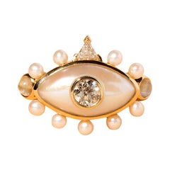 Pearl, Diamond and Moonstone Ring