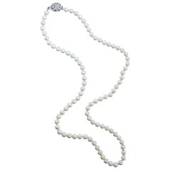 Pearl, Diamond and White Gold Necklace