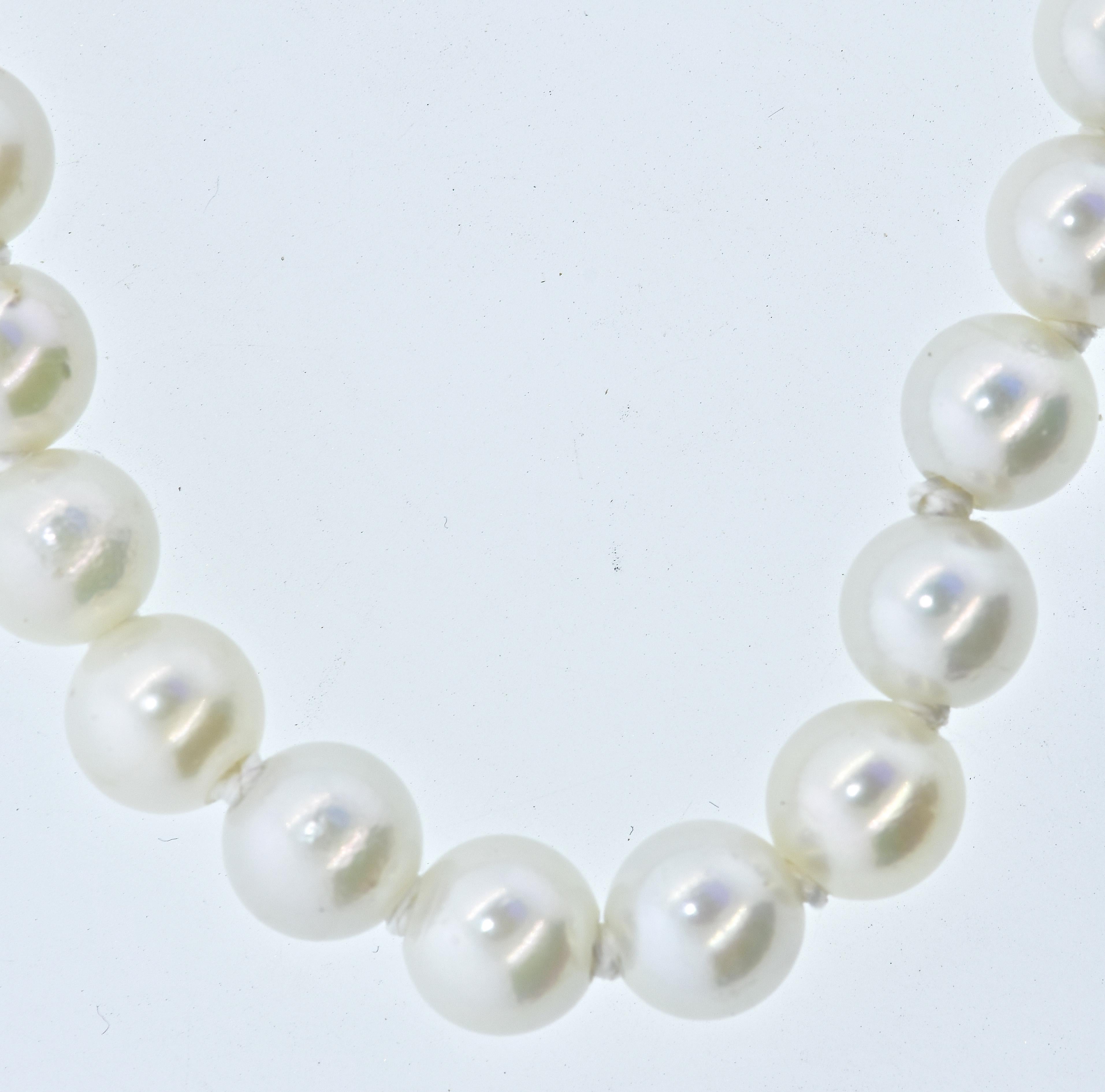 Contemporary Pearl, Diamond and White Gold Necklace