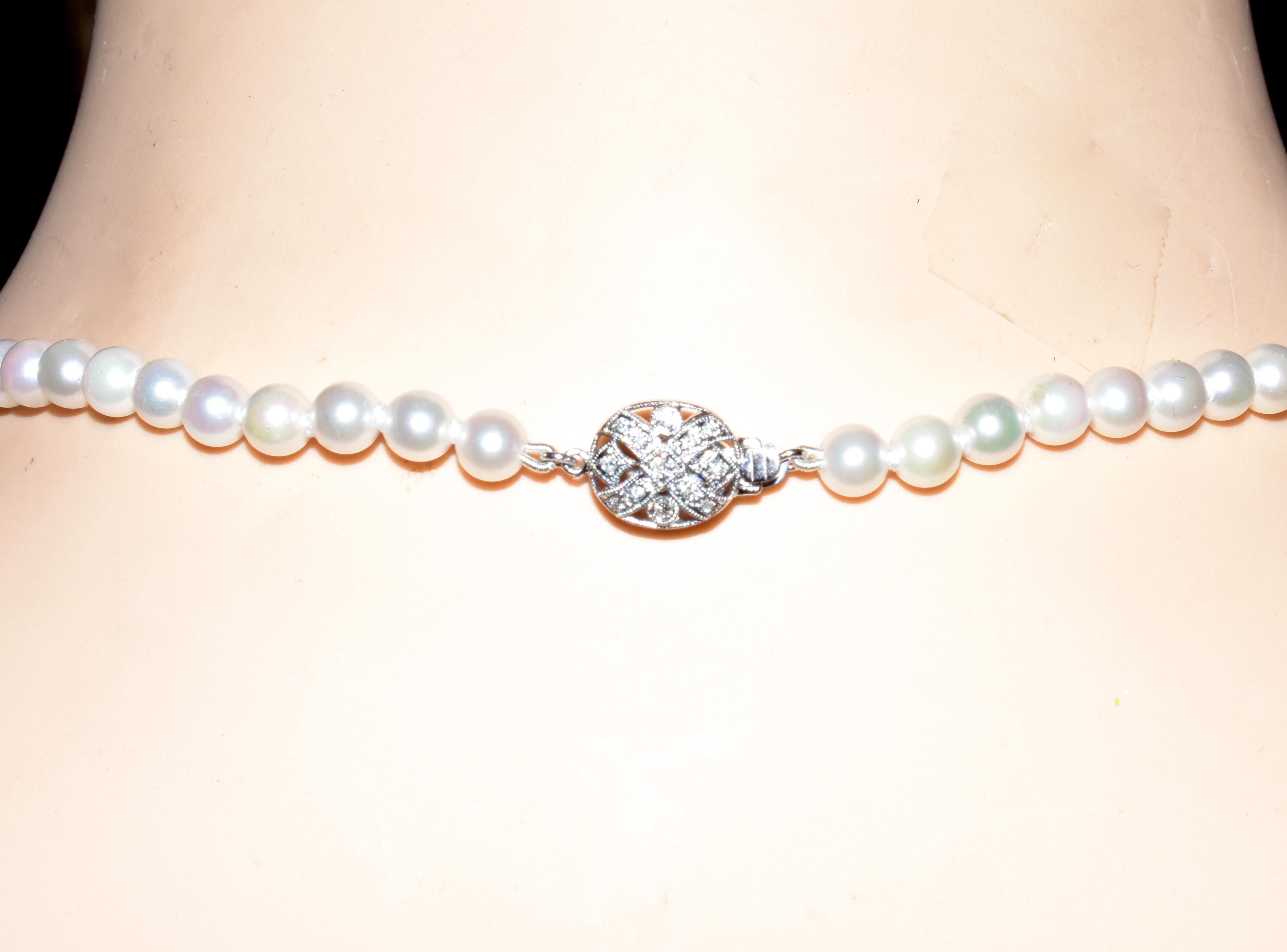 Pearl, Diamond and White Gold Necklace 1