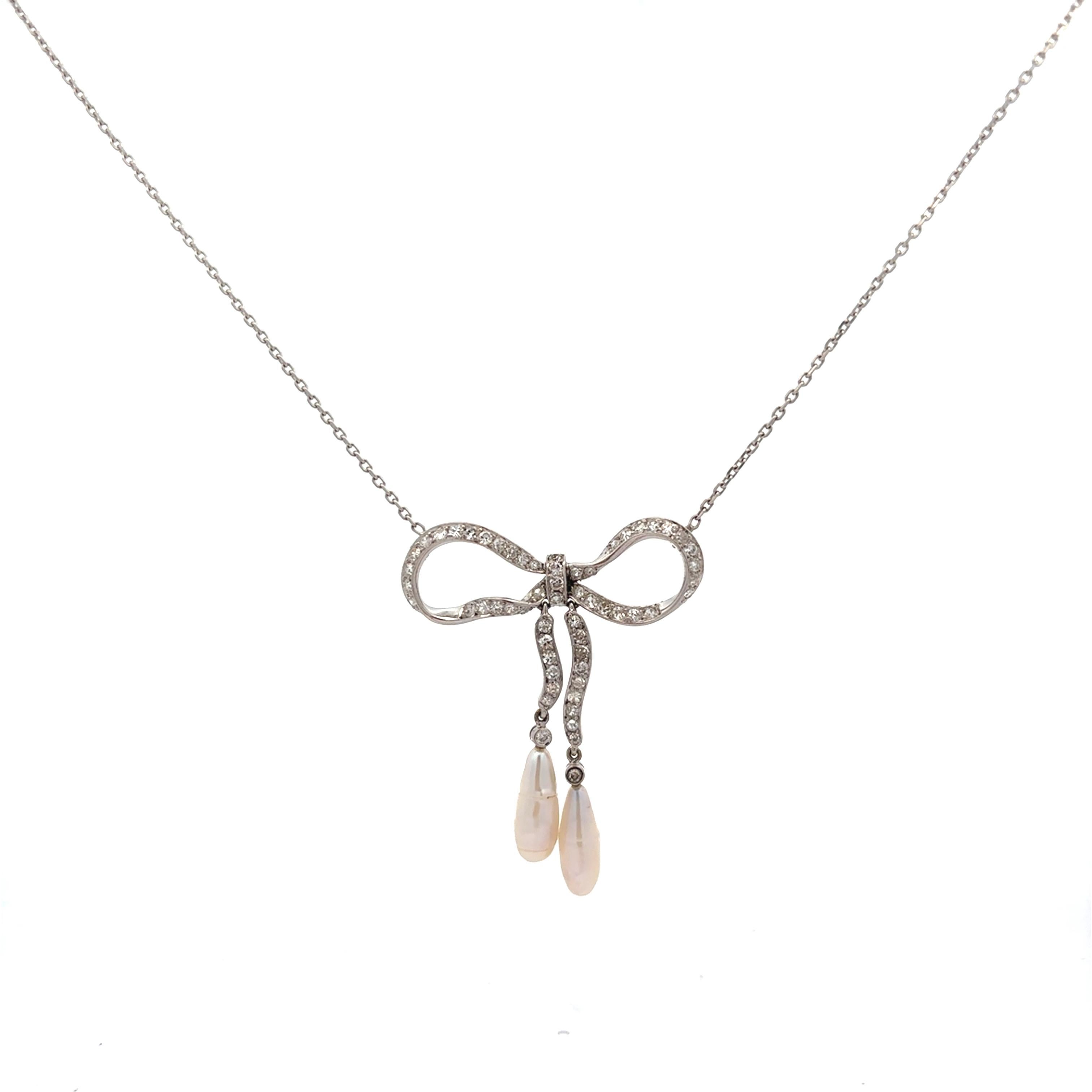 Collar de perlas y diamantes en venta 3