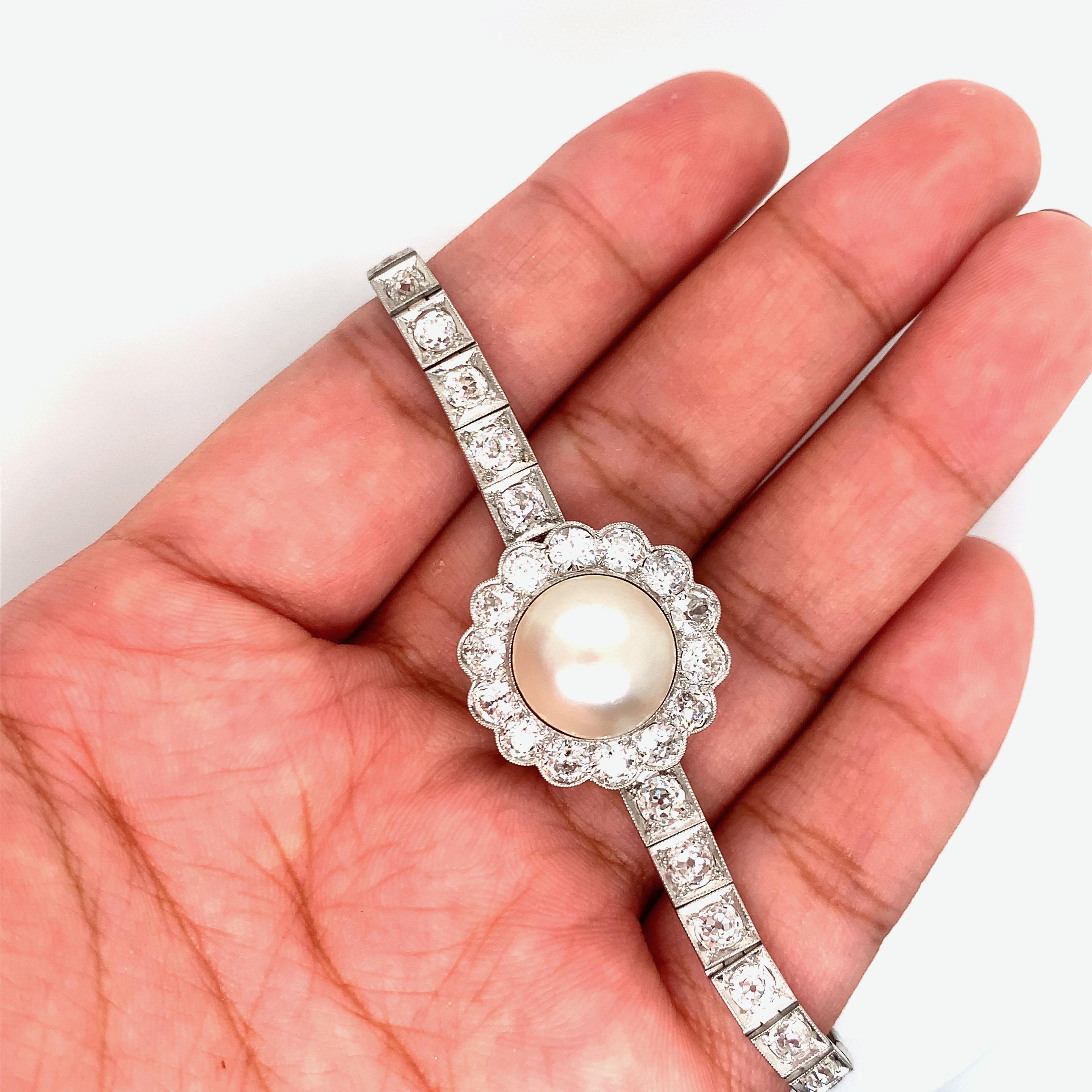 Bracelet de perles et diamants en vente 1