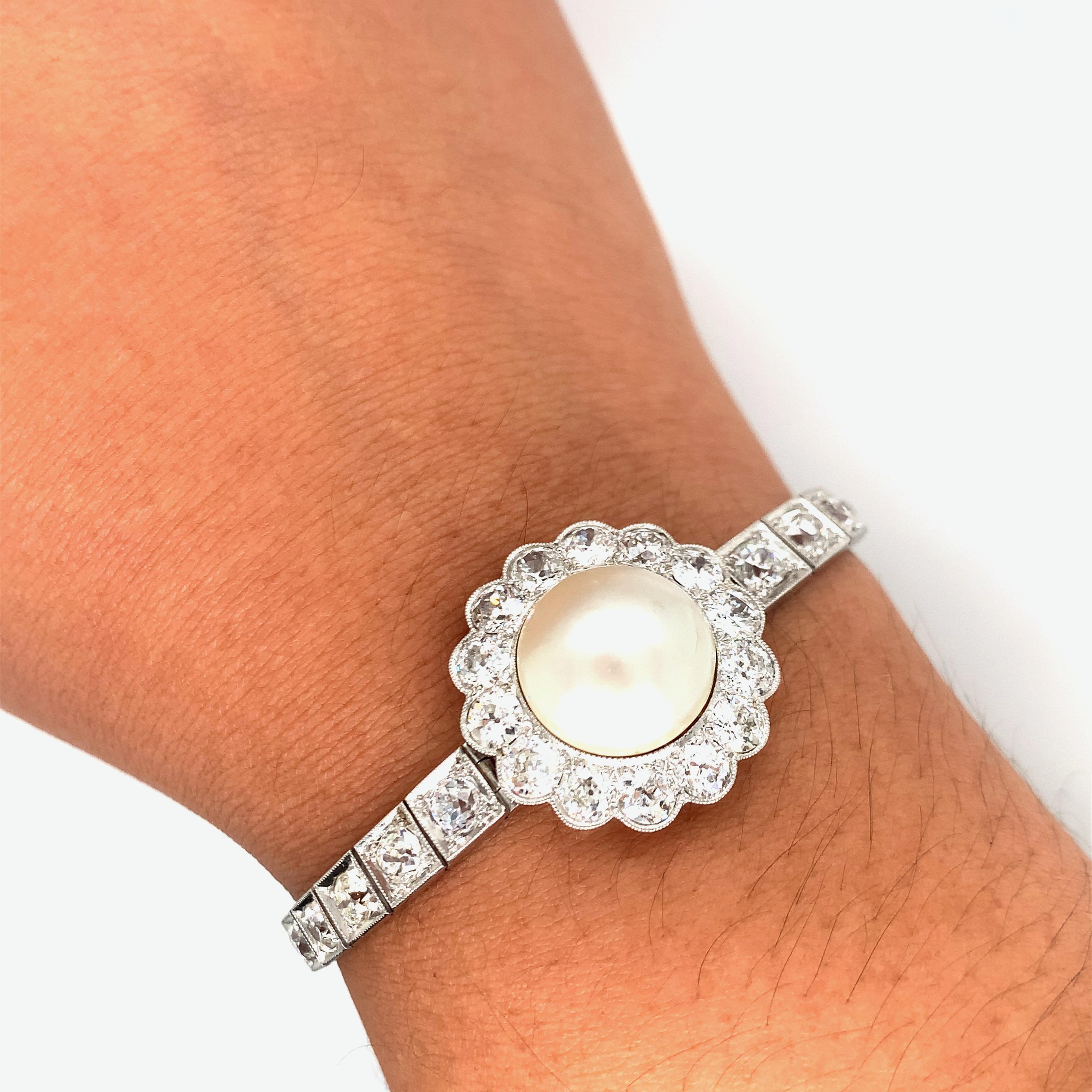 Bracelet de perles et diamants en vente 2