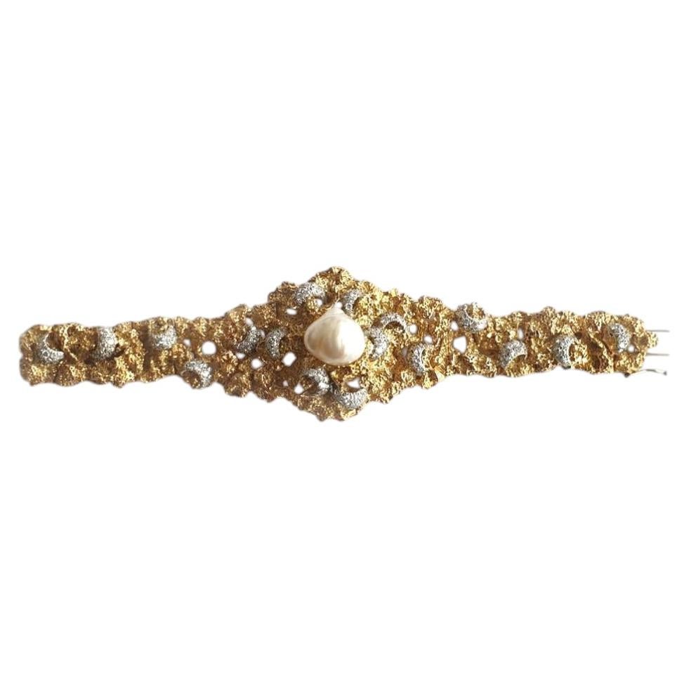 Pearl & Diamond Bracelet For Sale