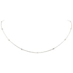 Pearl Diamond by the Platinum Gold Chain Link Necklace