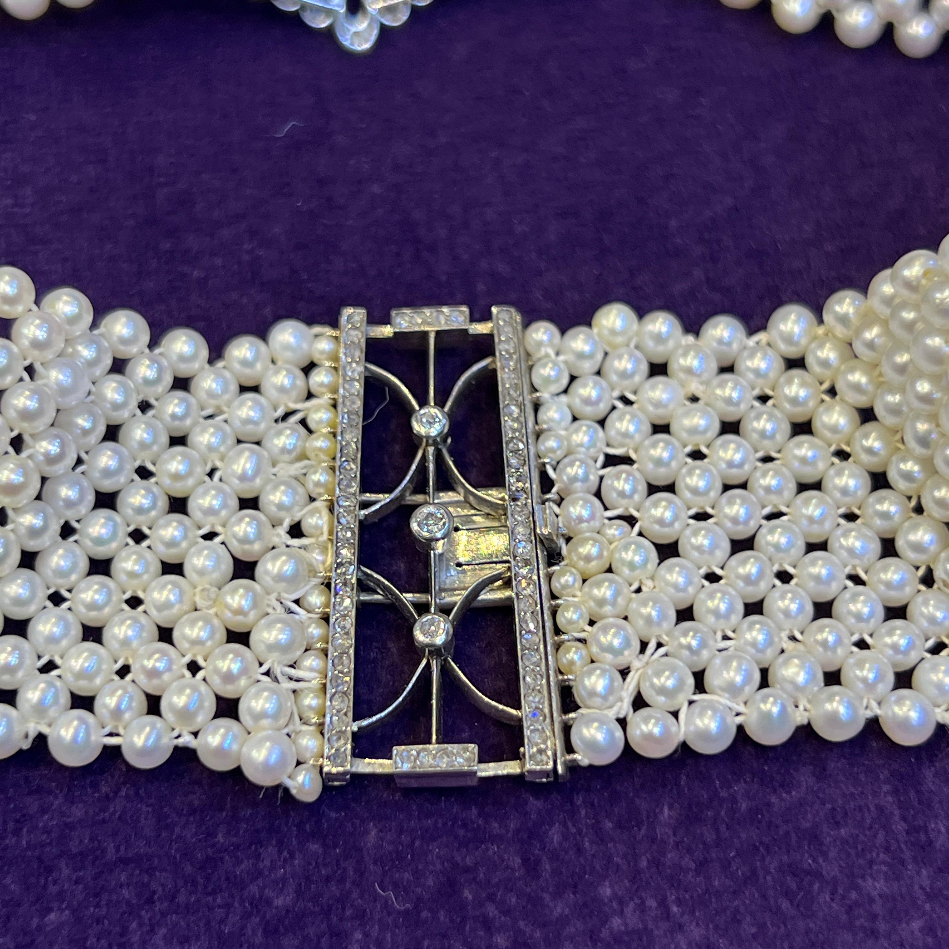 Girocollo di perle e diamanti in vendita 3