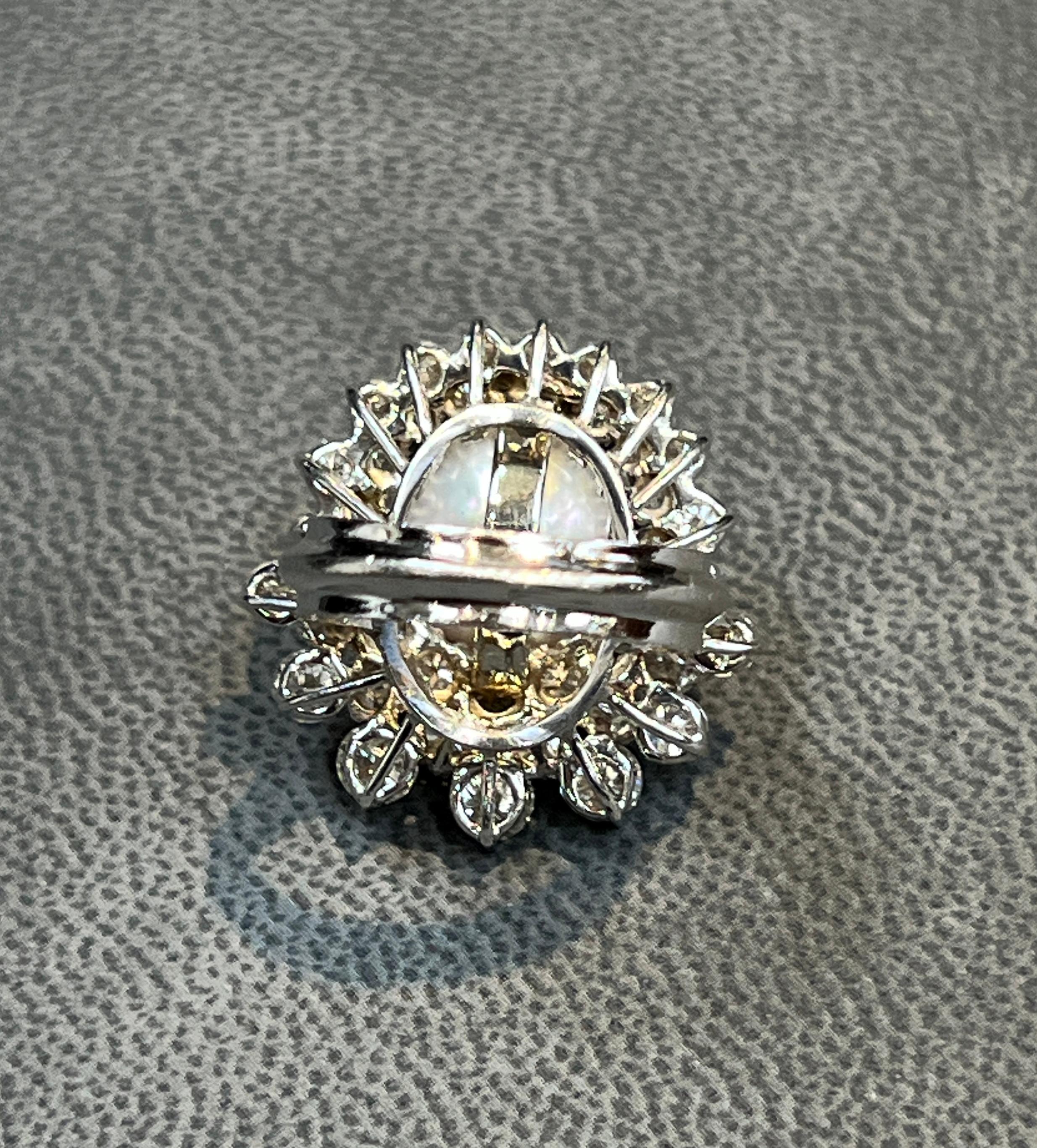 Cocktailring mit Perle und Diamant im Angebot 3
